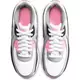 Nike Air Max 90 LTR "White/Particle Grey/Rose" Grade School Girls' Shoe - WHITE/PINK/BLACK Thumbnail View 4