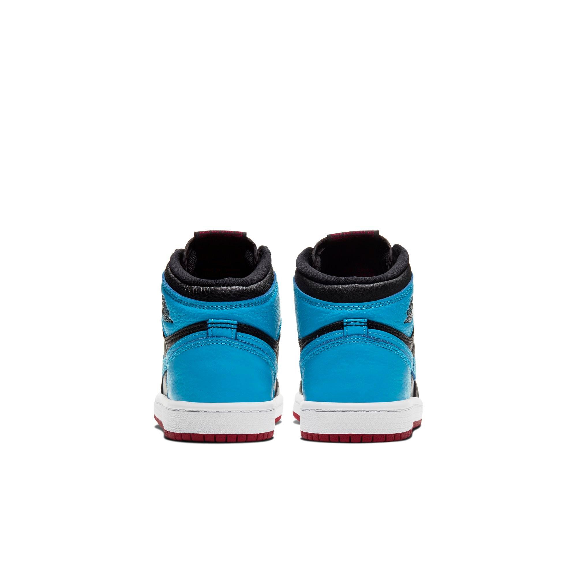 Jordan 1 Retro High Og Black Powder Blue Gym Red Preschool Kids Shoe Hibbett City Gear