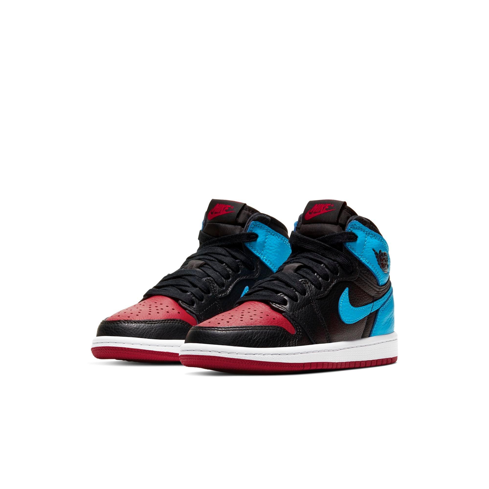 Jordan 1 Retro High Og Black Powder Blue Gym Red Preschool Kids Shoe Hibbett City Gear