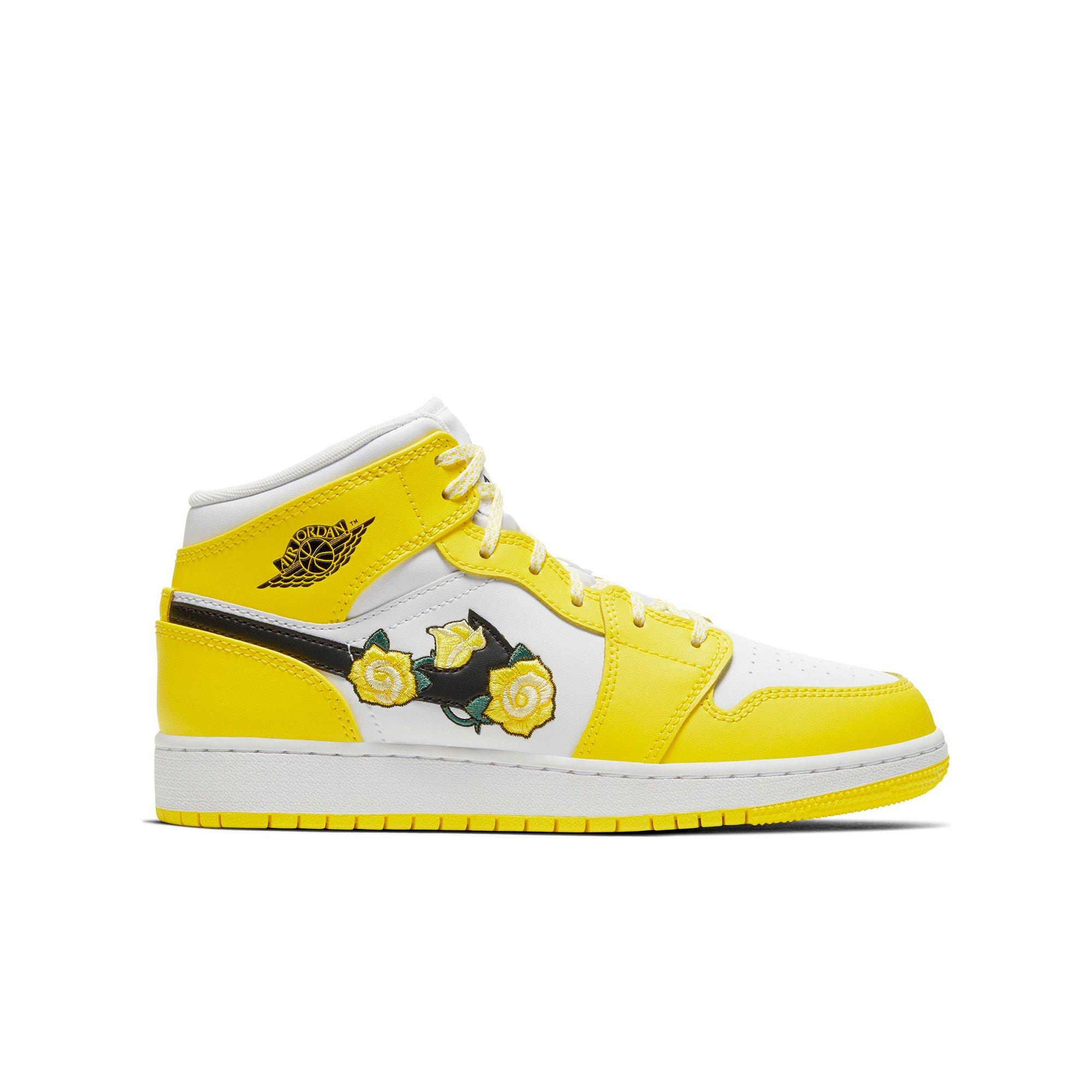 black and yellow jordans grade school