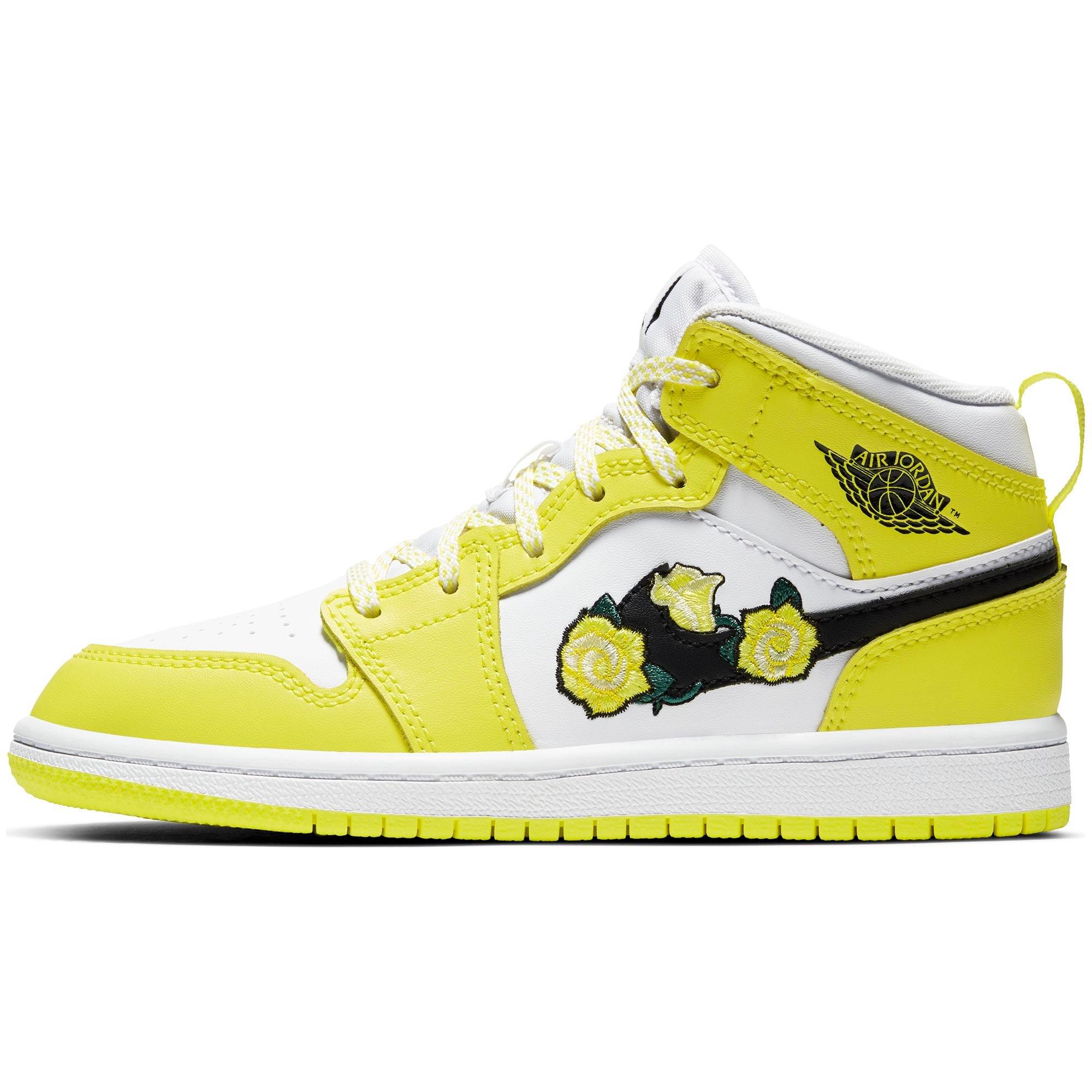 black and yellow air jordan 1 womens