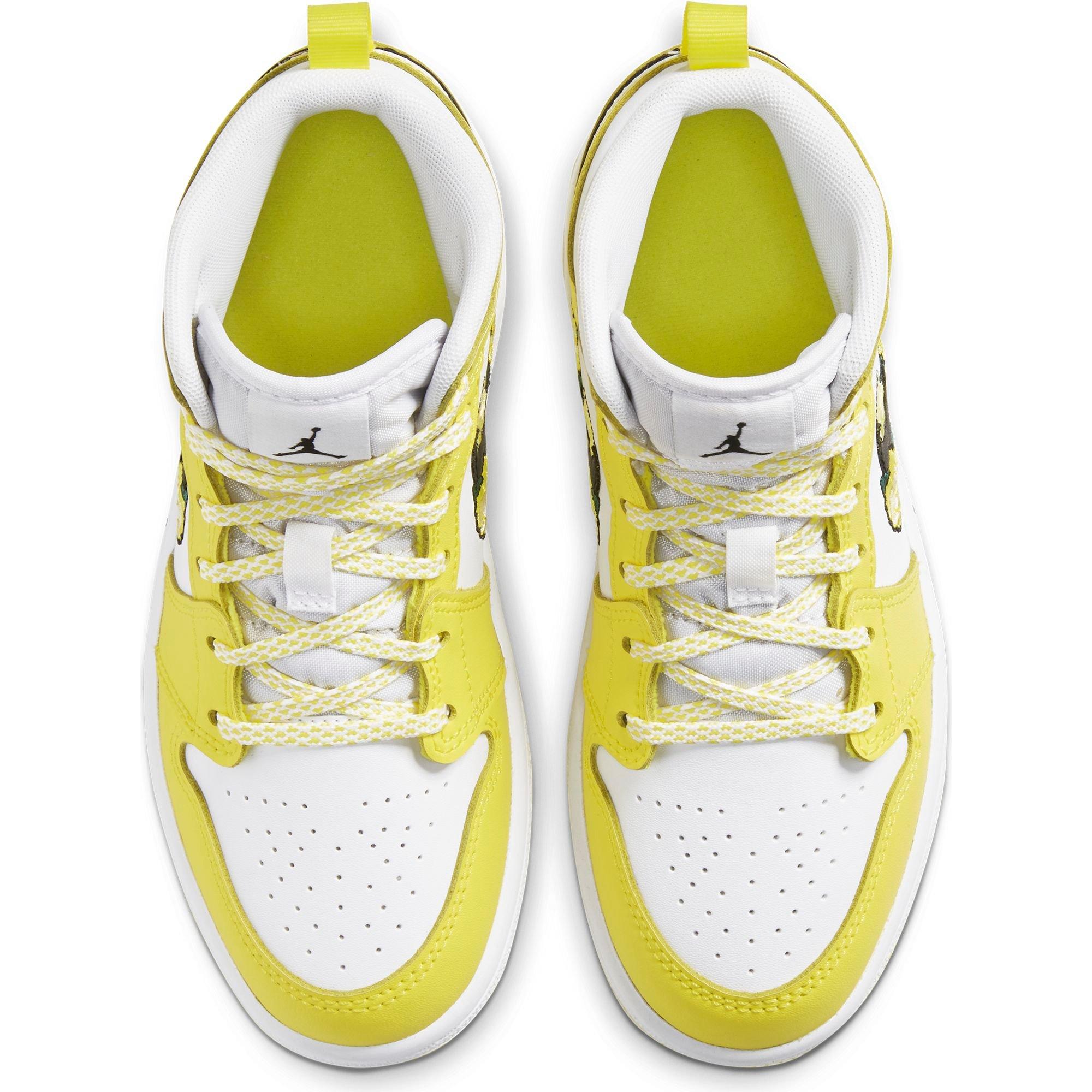 jordan aj 1 mid yellow flower
