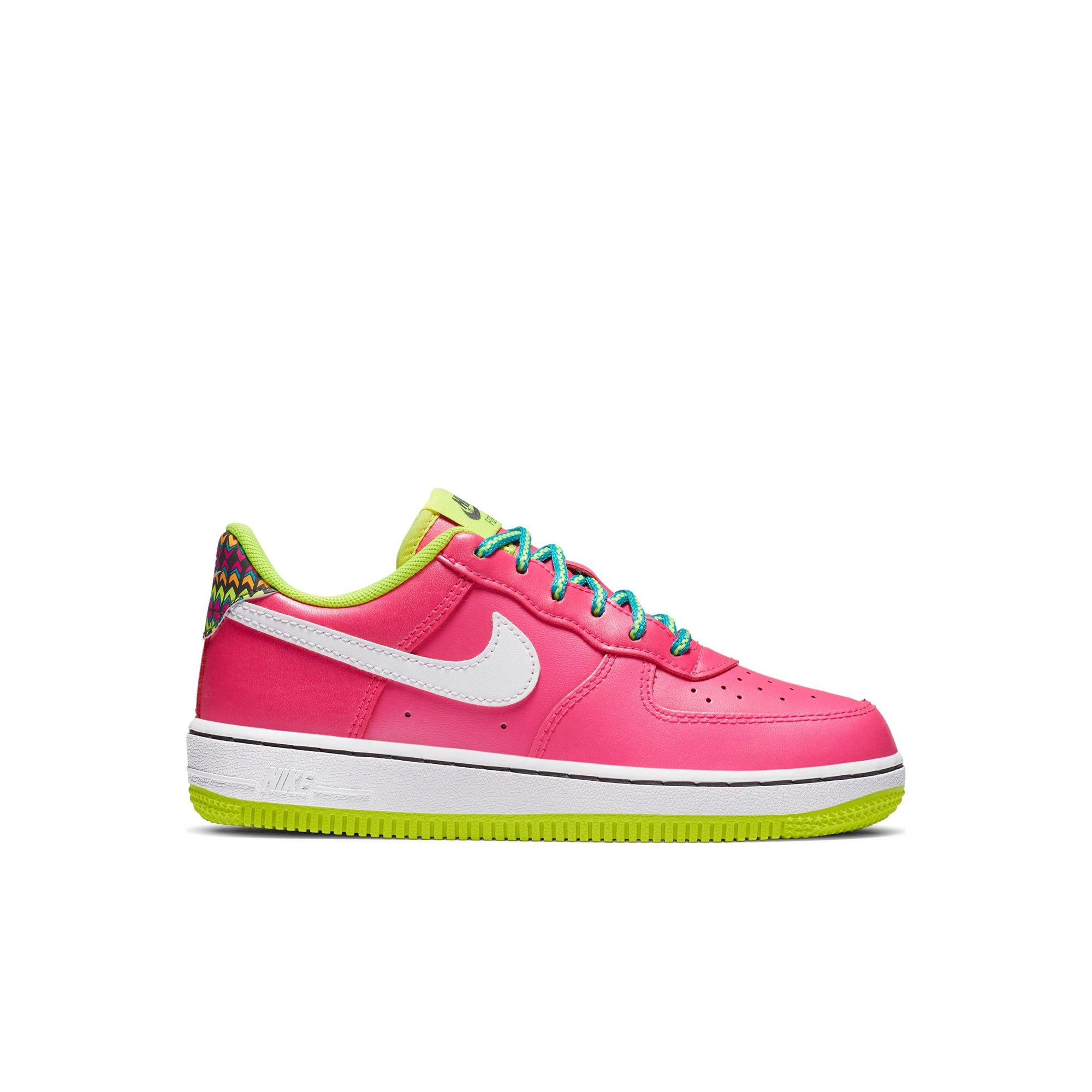 pink and lime green air force 1