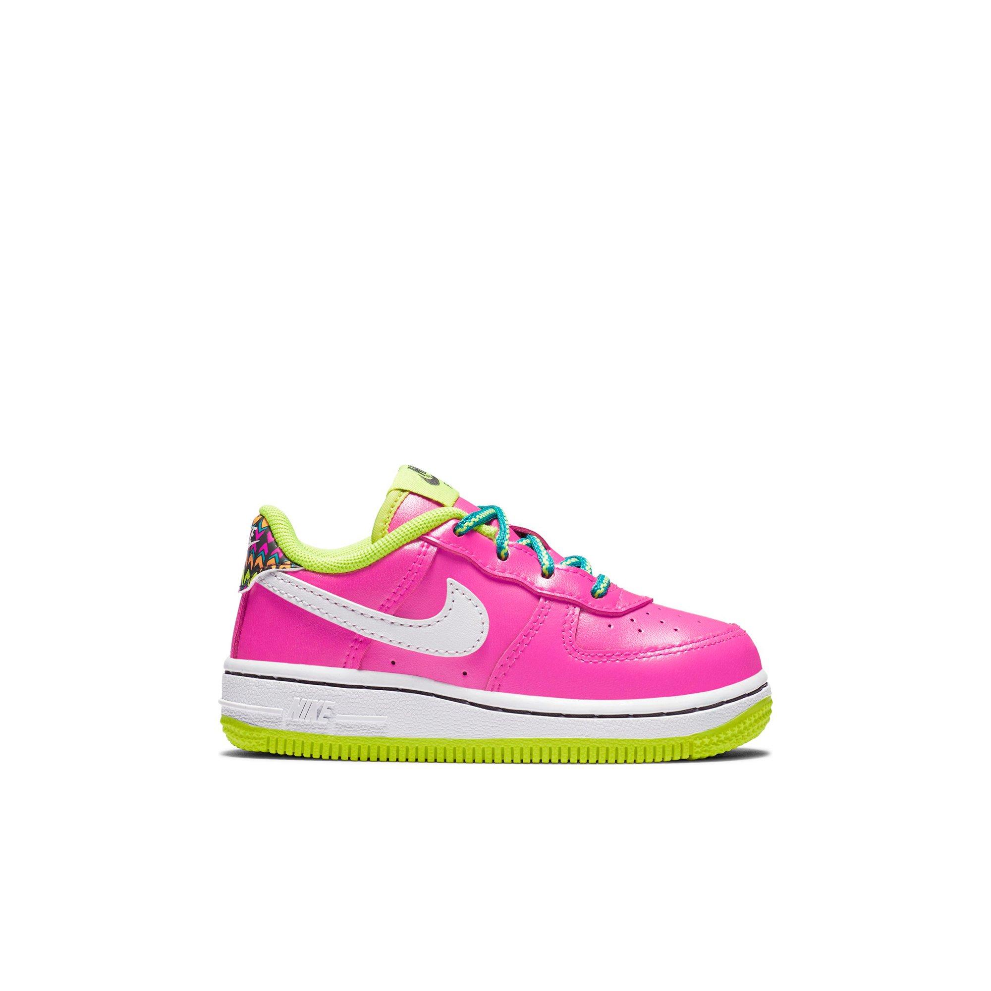 pink and lime green air force 1