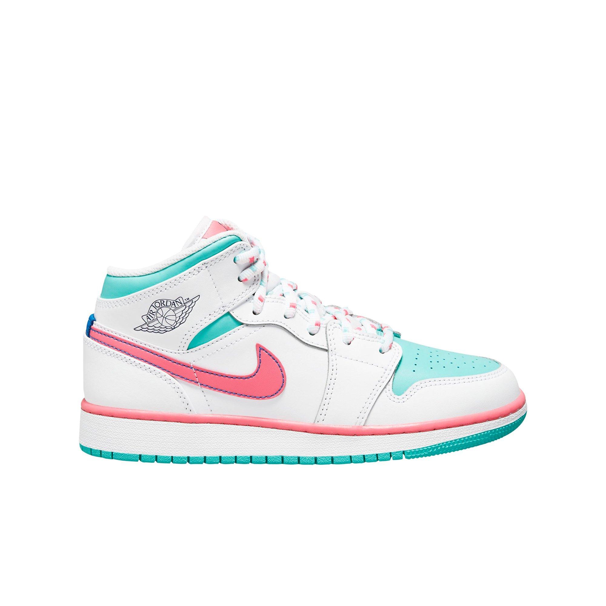 jordans white pink and blue