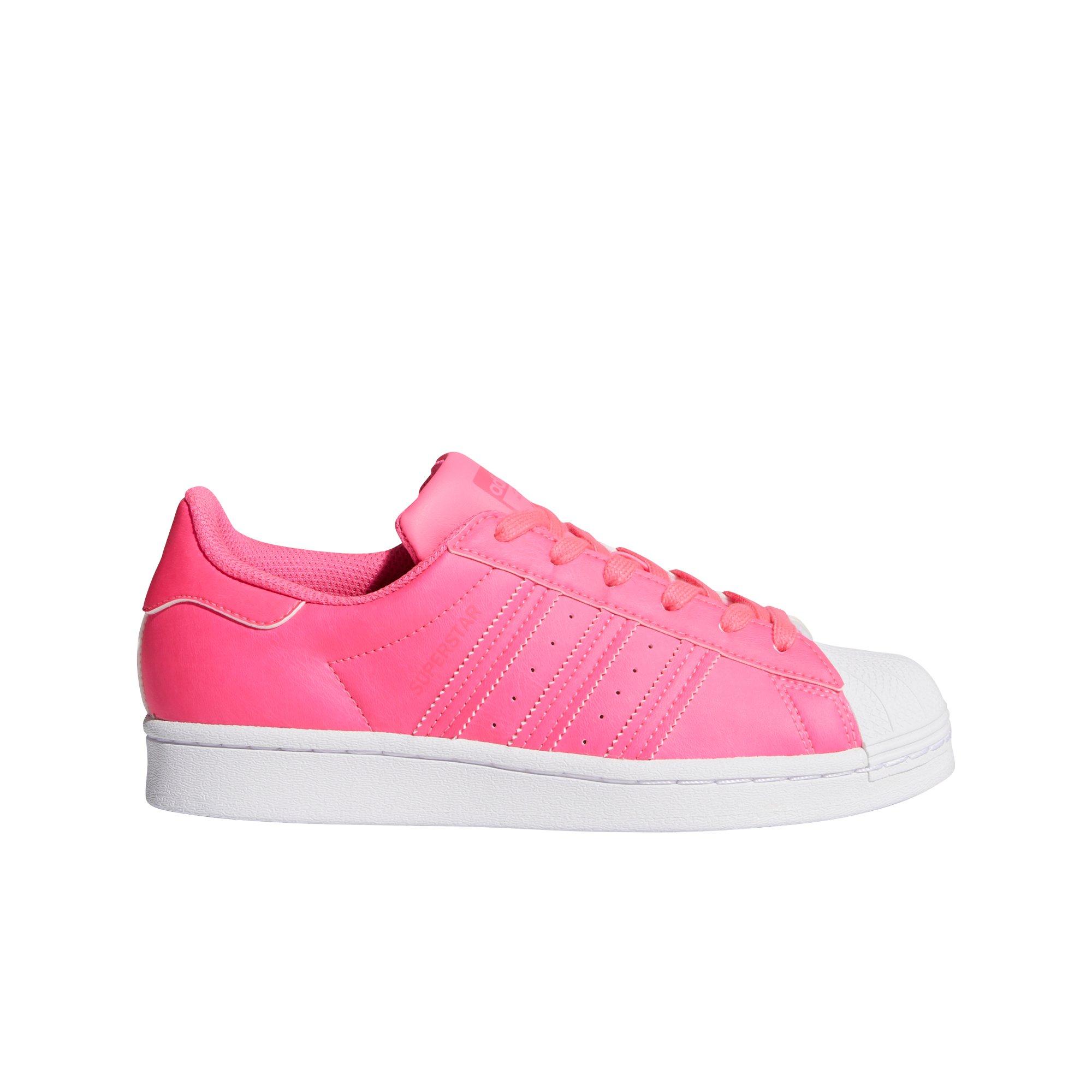 Girls' superstar grade school 2025 casual shoes  white/pink