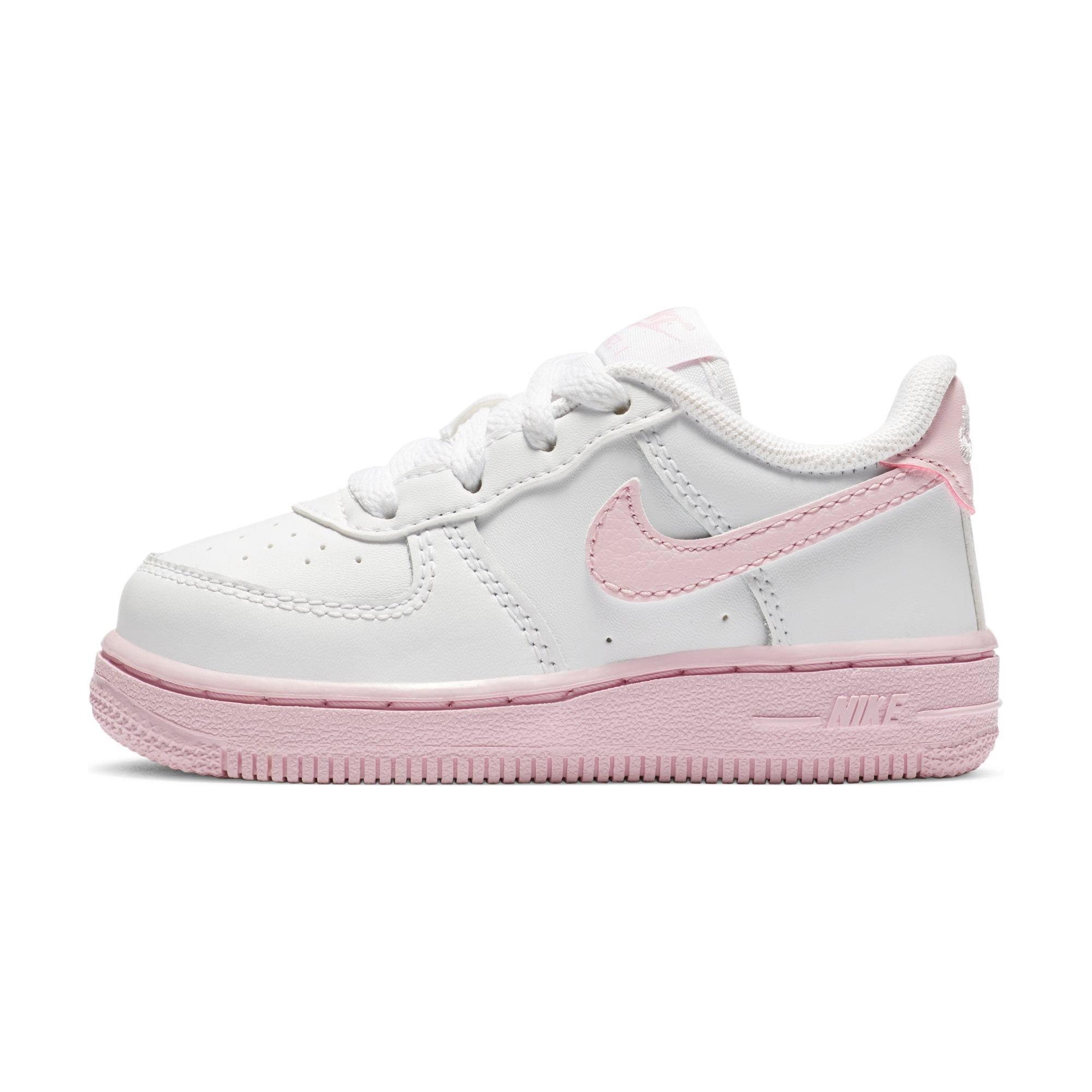 infant white and pink air force 1