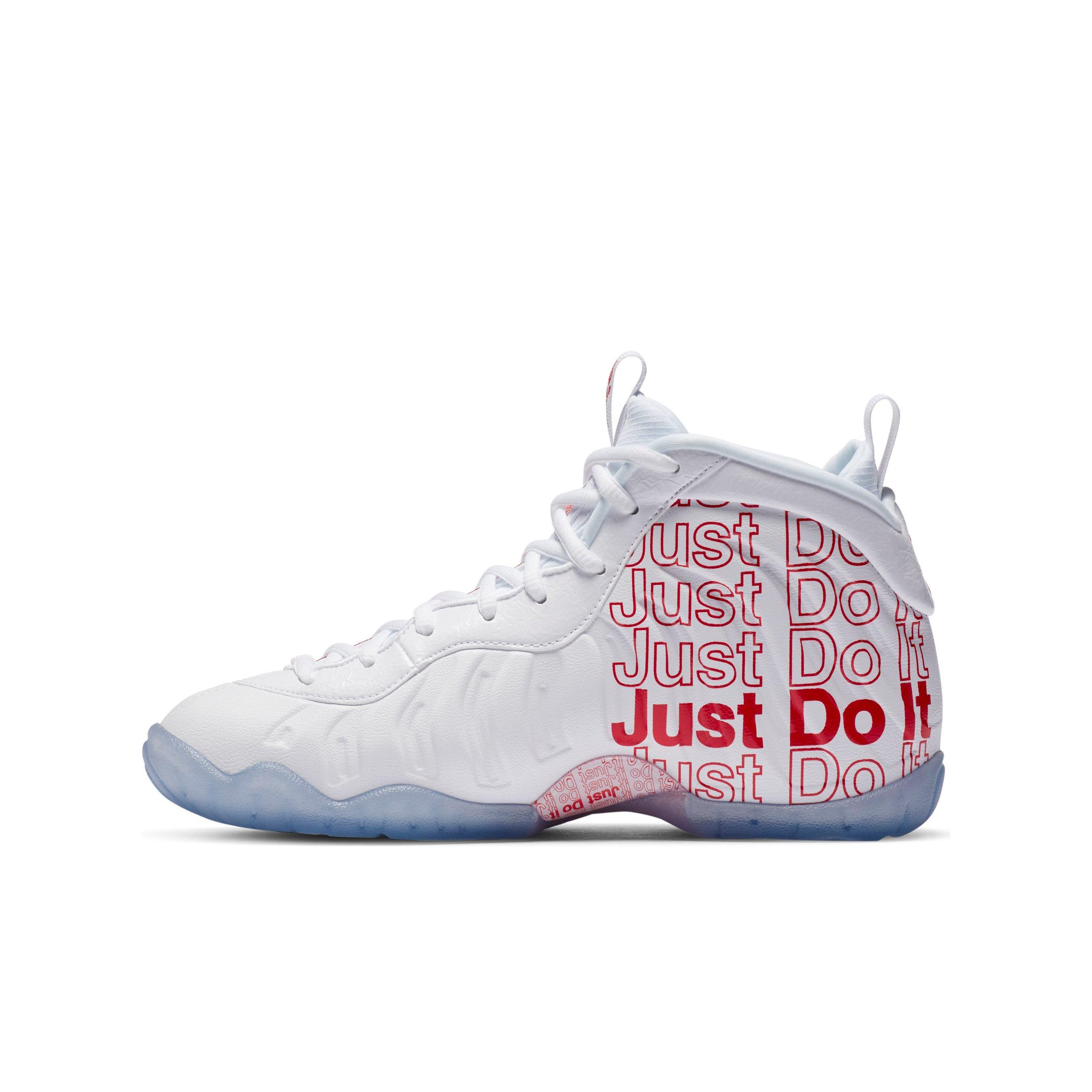 nike little posite one white white university red