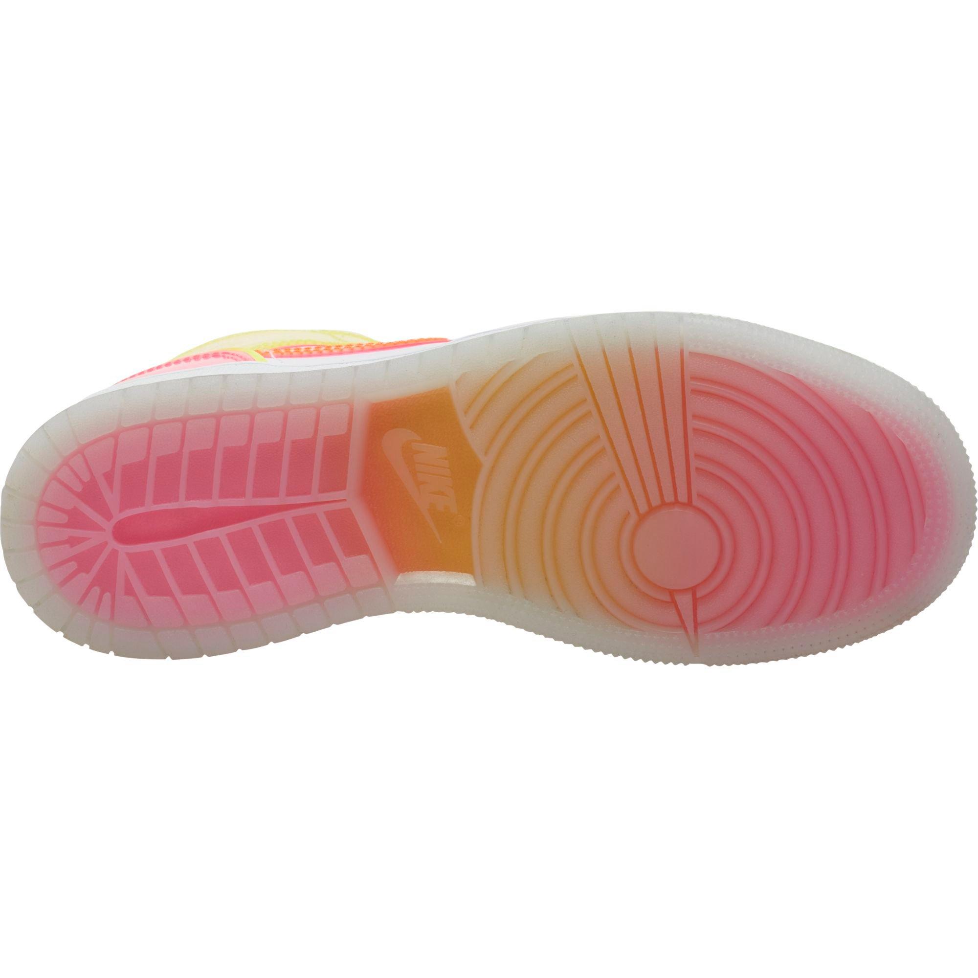 jordan aj 1 mid edge glow grade school