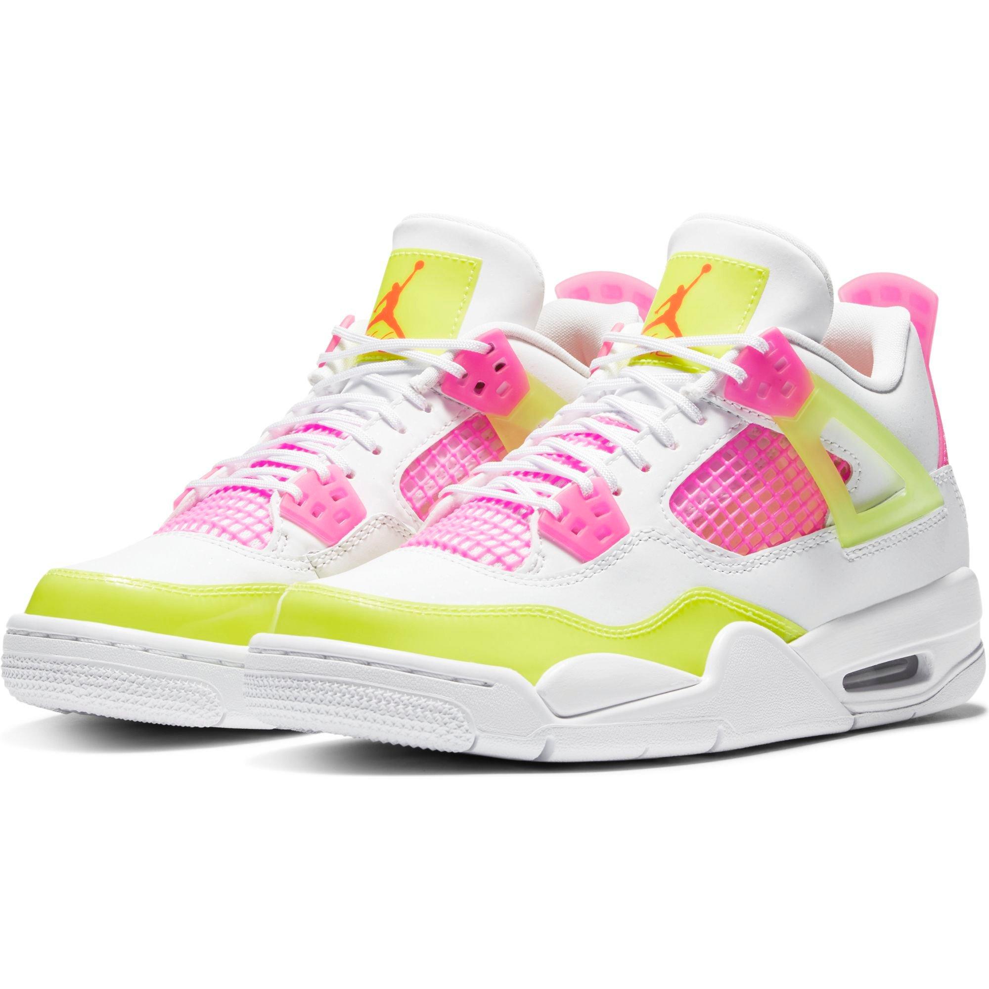 pink and lime green jordans