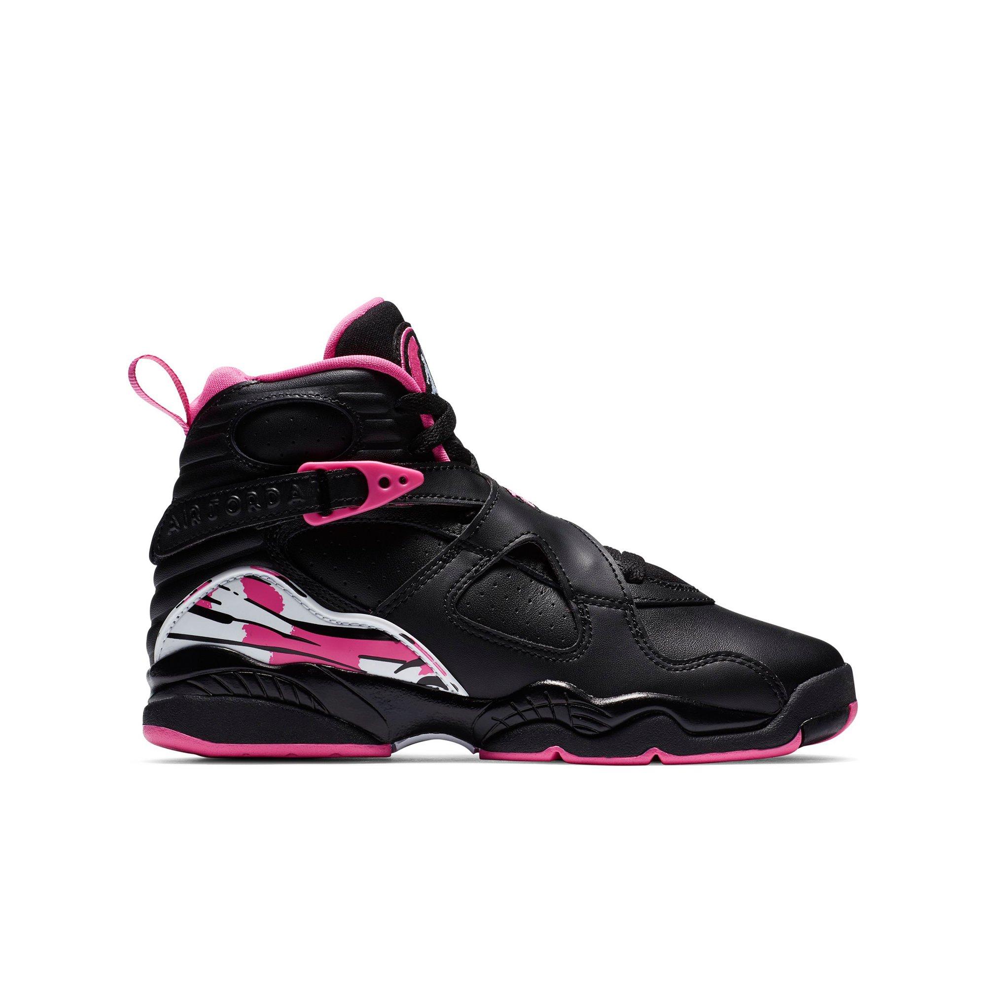 black and pink jordan 8s