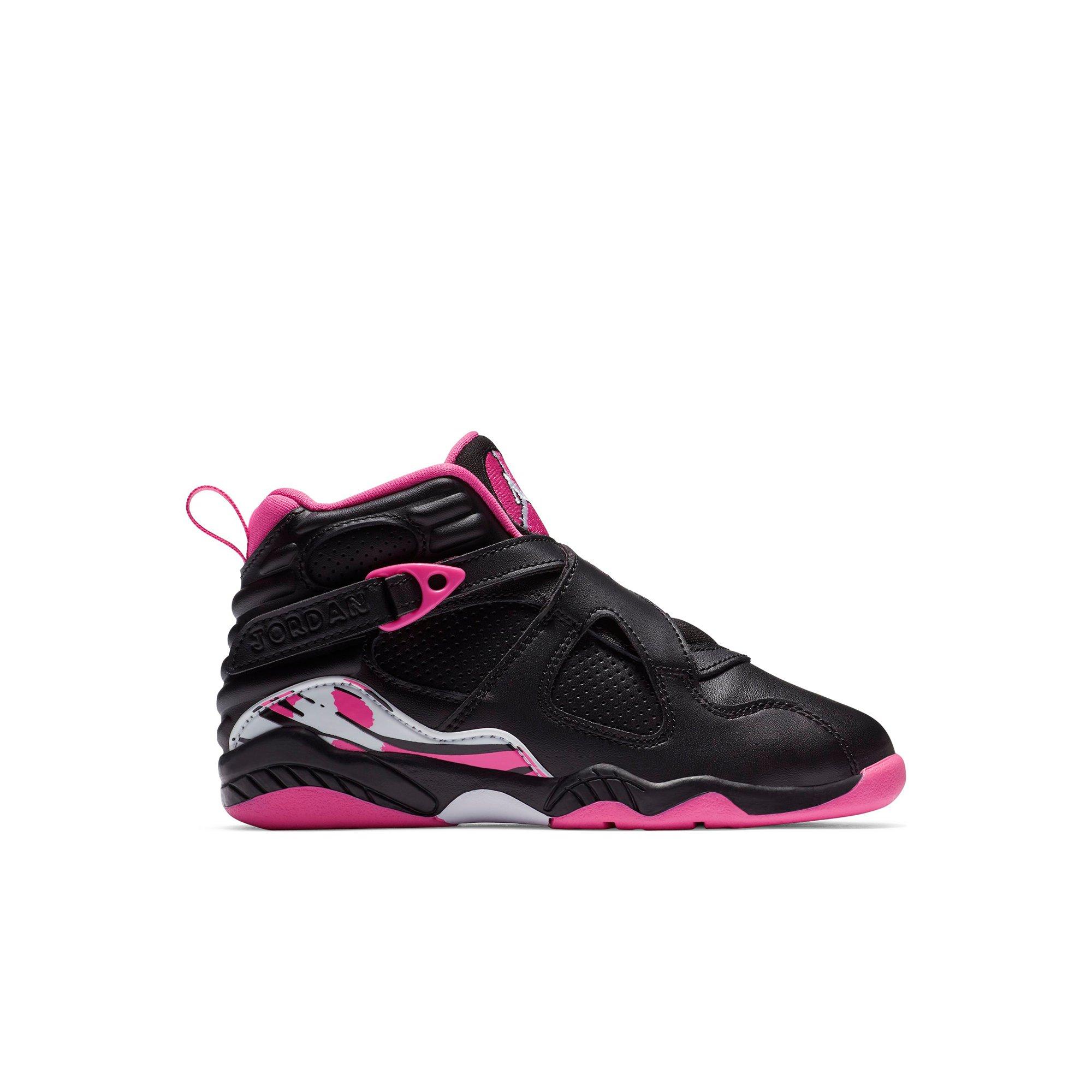 black and pink jordan 8s