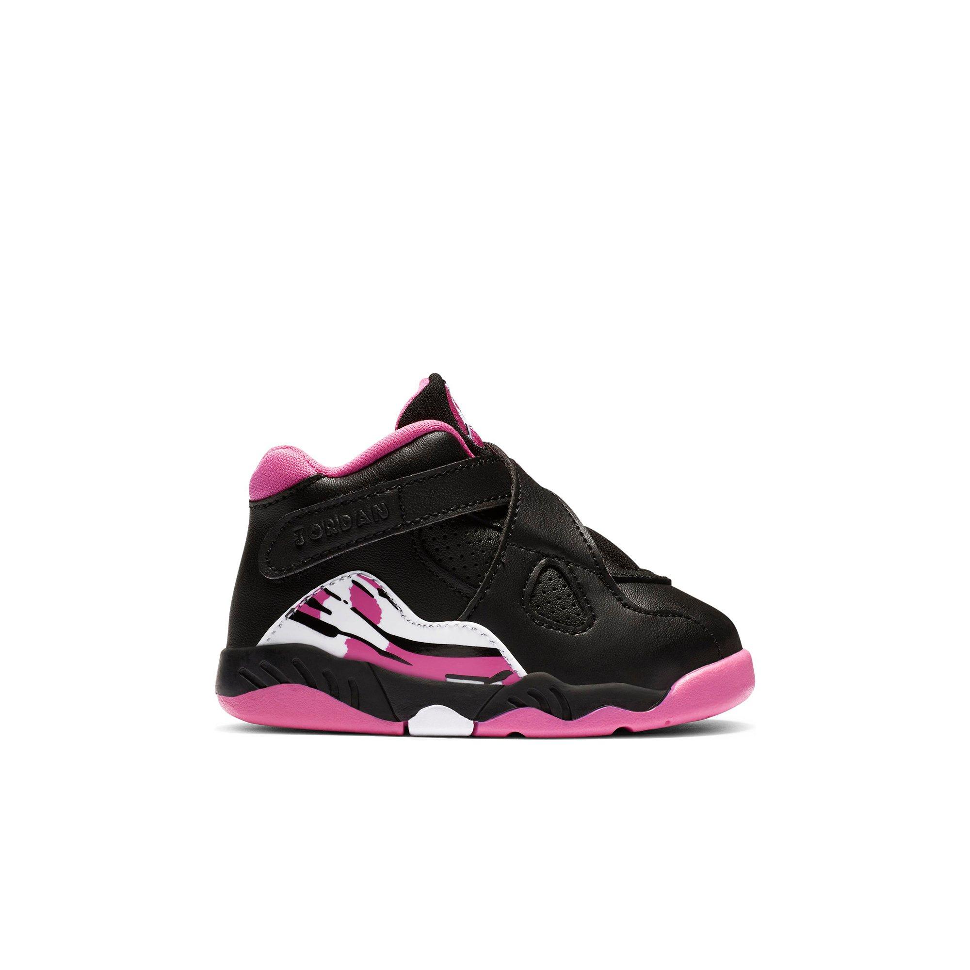 black and pink jordan 8s