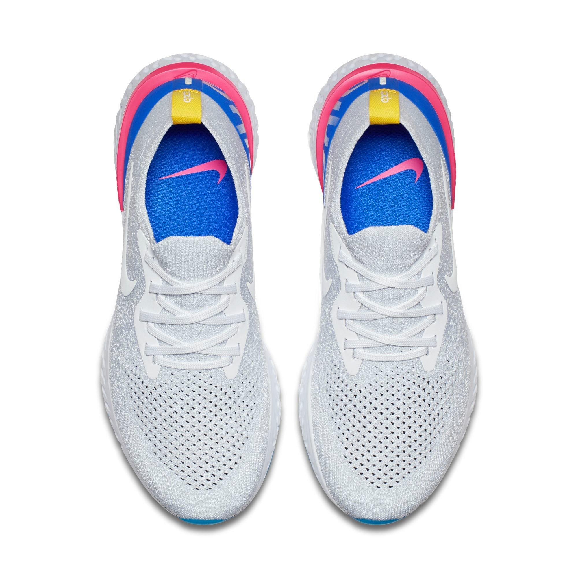 white racer blue nike epic react