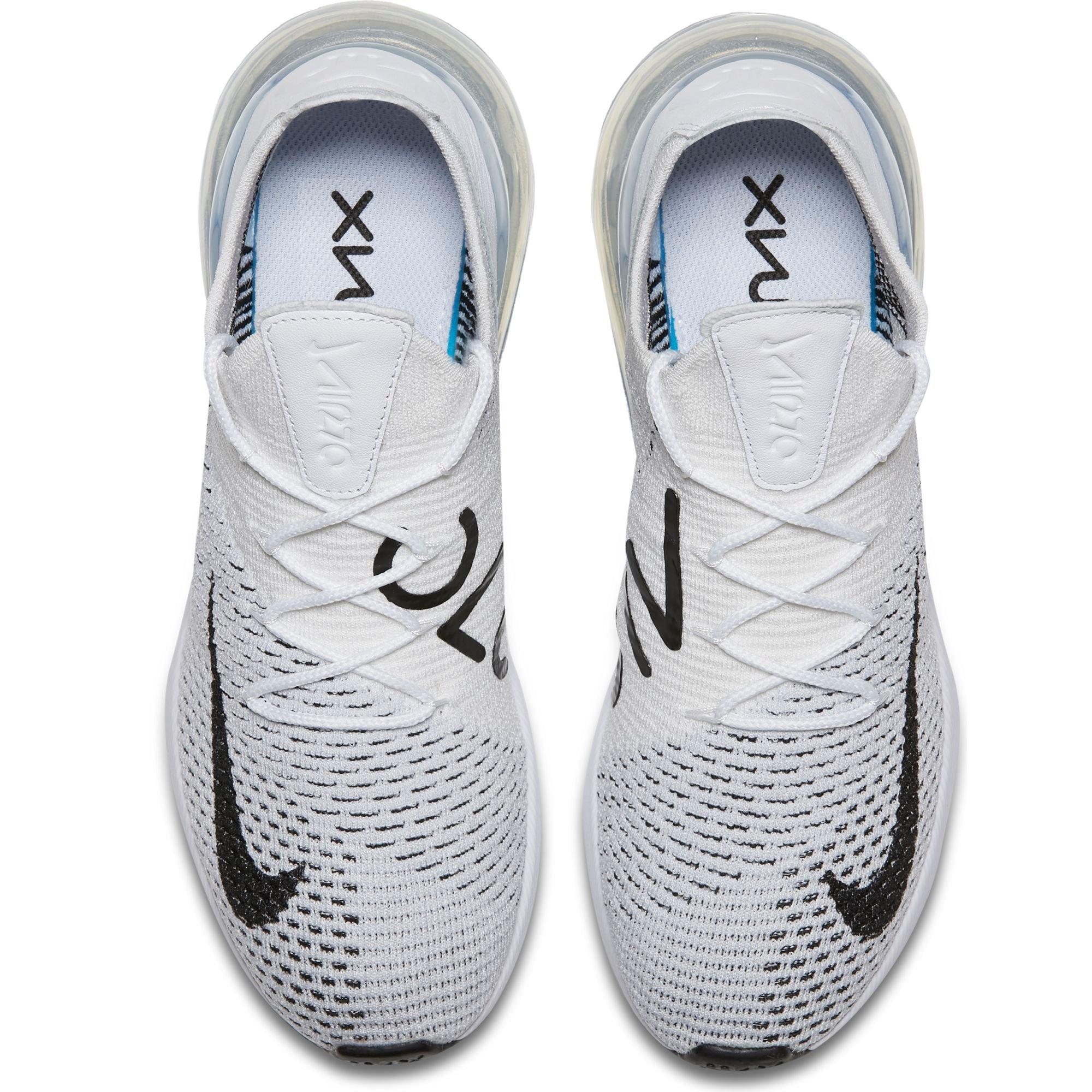 nike air max 270 flyknit white black