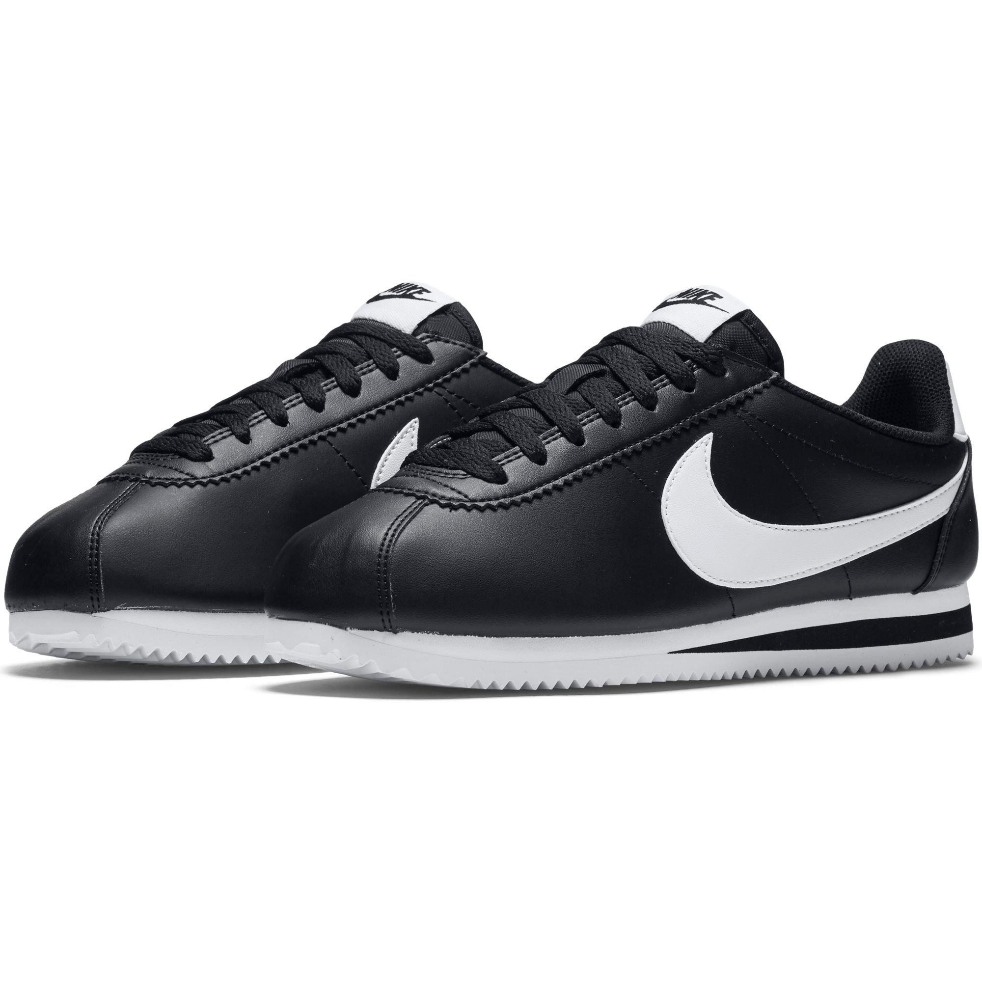 black leather nike cortez womens