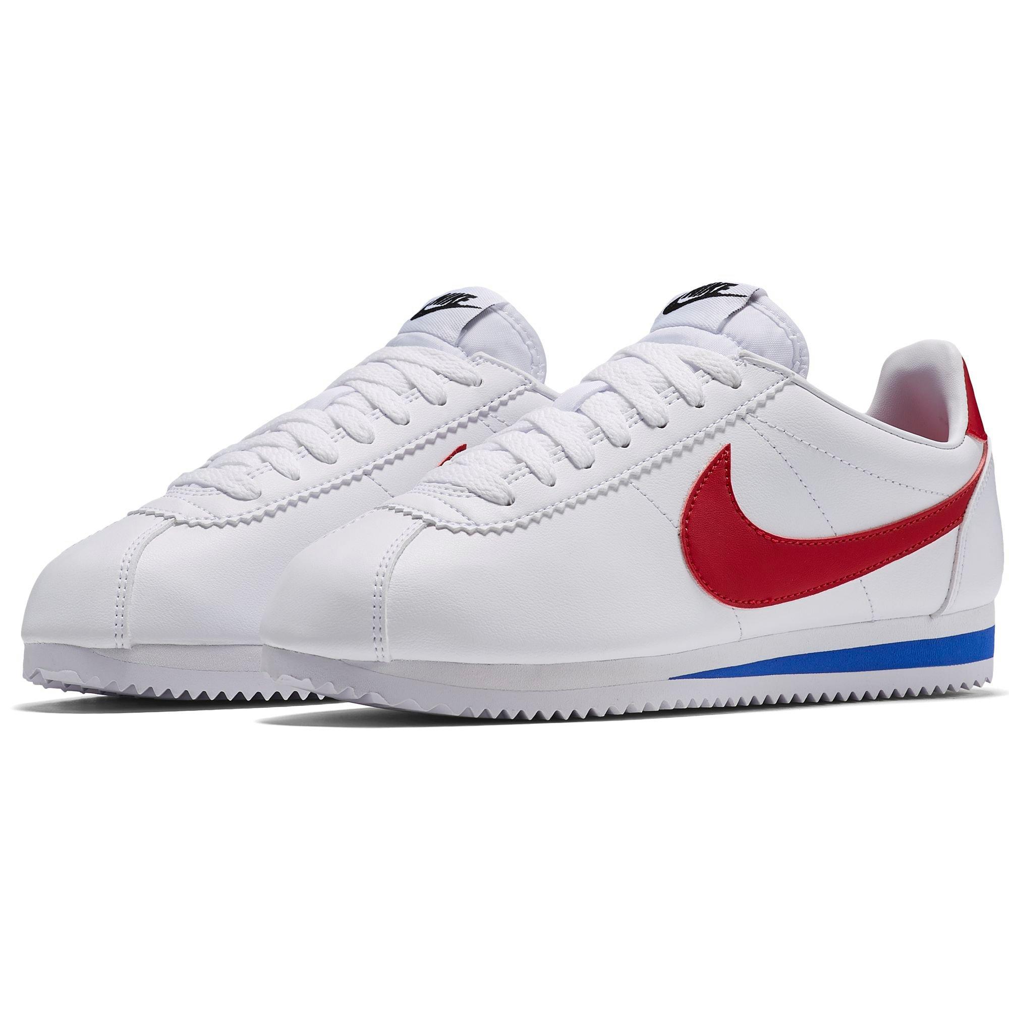 nike cortez womens white and red
