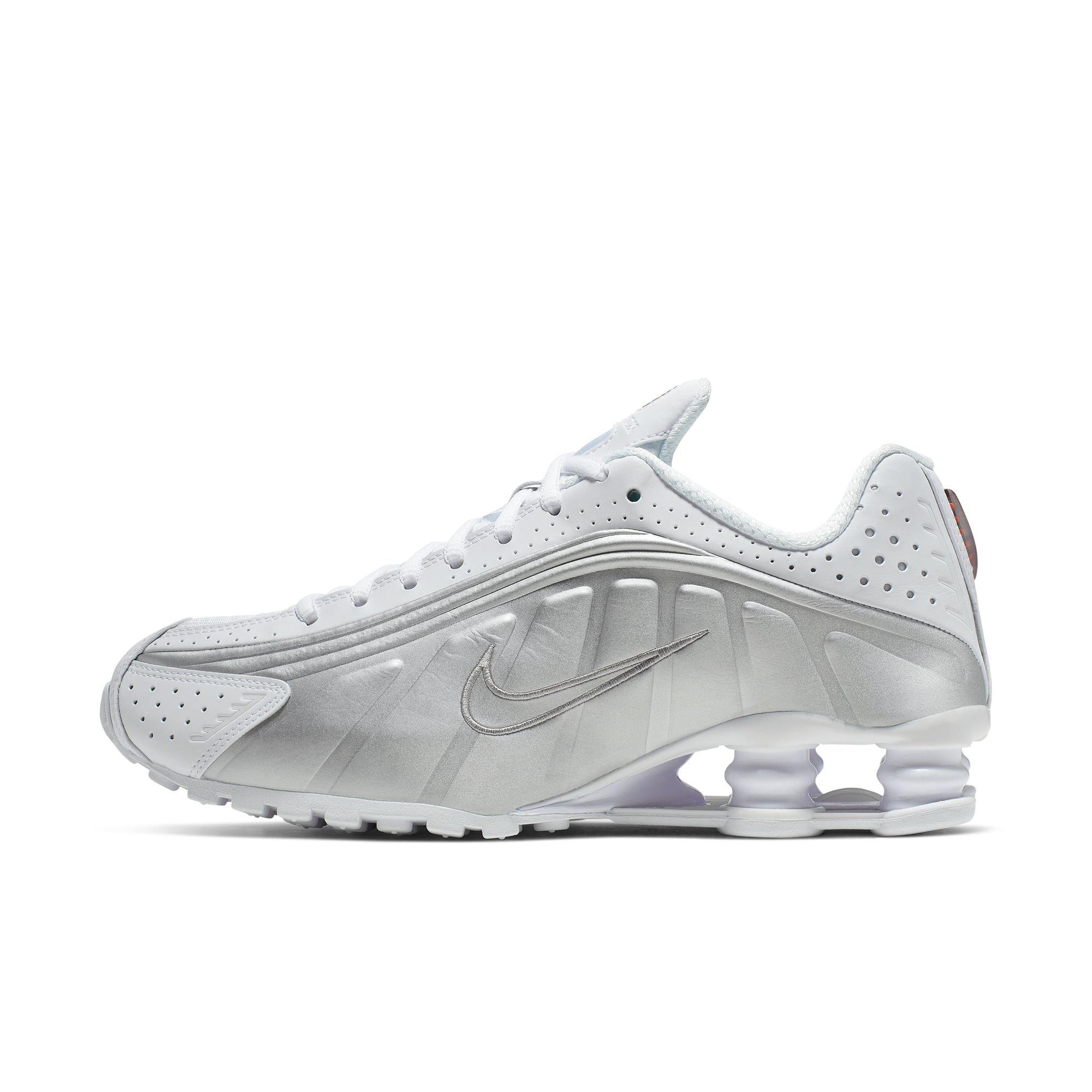 Nike Shox R4 "White/Metallic Silver/Max Orange" Women's Shoe - WHITE Thumbnail View 3
