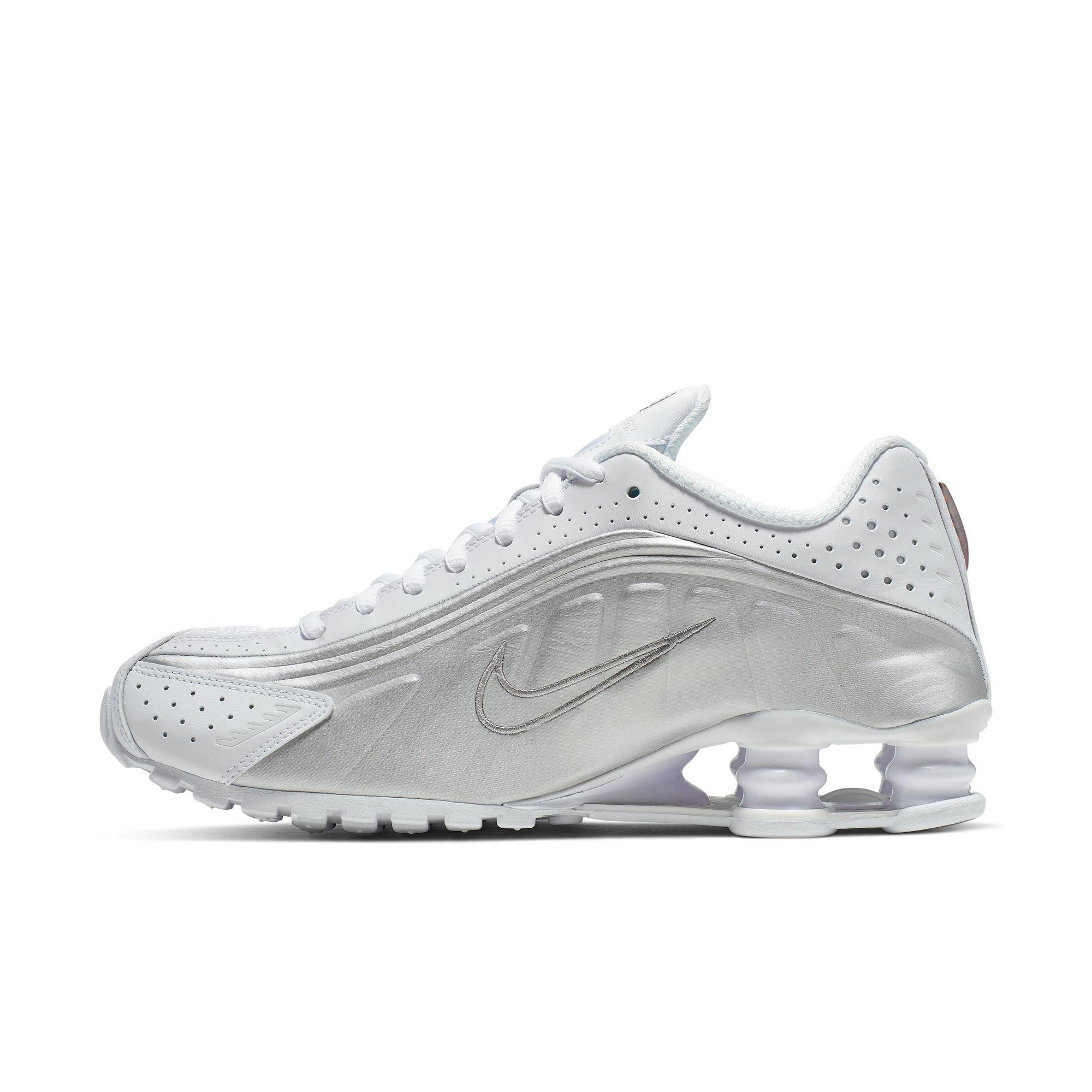 Nike Shox R4 "White/Metallic Silver/Max Orange" Women's Shoe - WHITE Thumbnail View 4