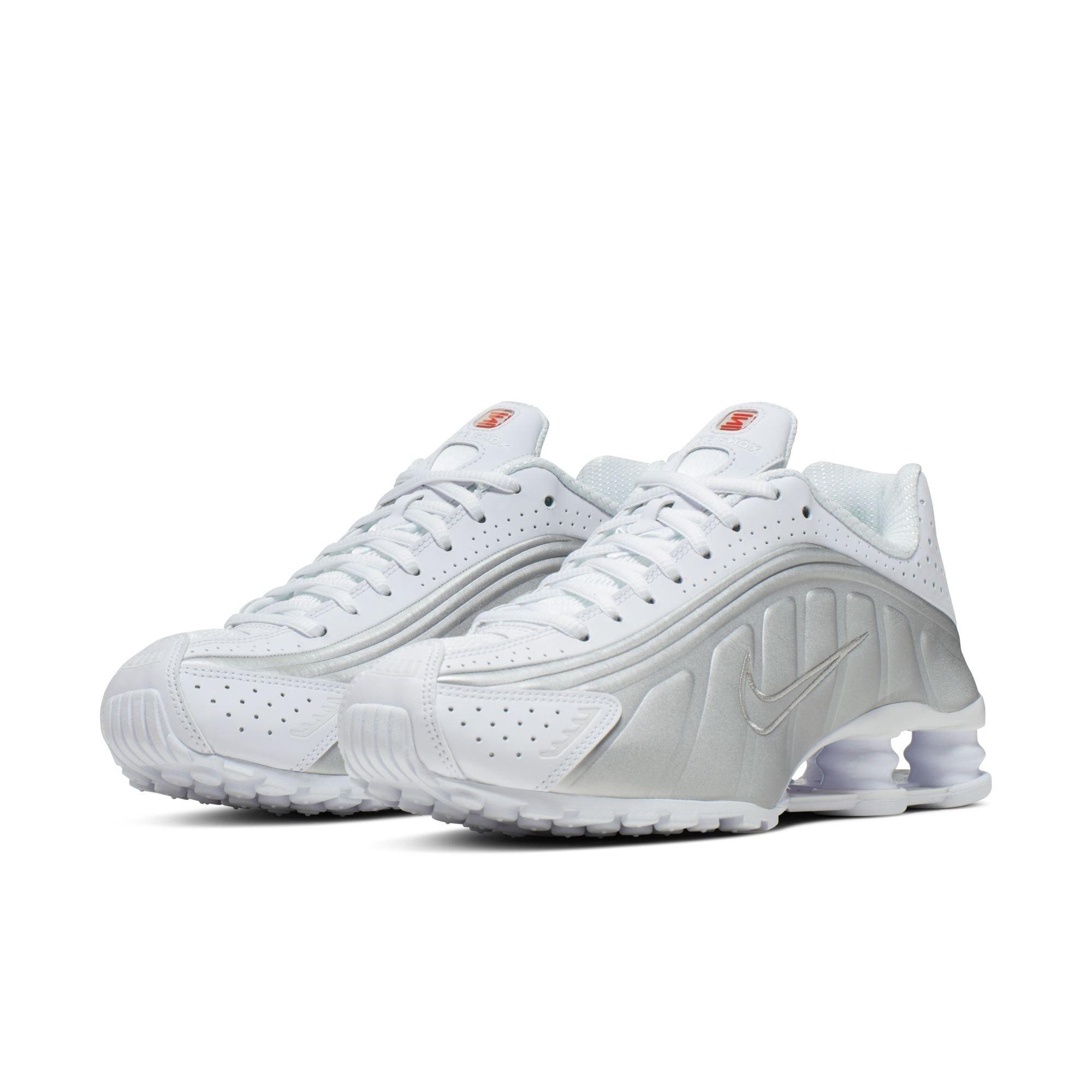 Nike Shox R4 "White/Metallic Silver/Max Orange" Women's Shoe - WHITE Thumbnail View 5