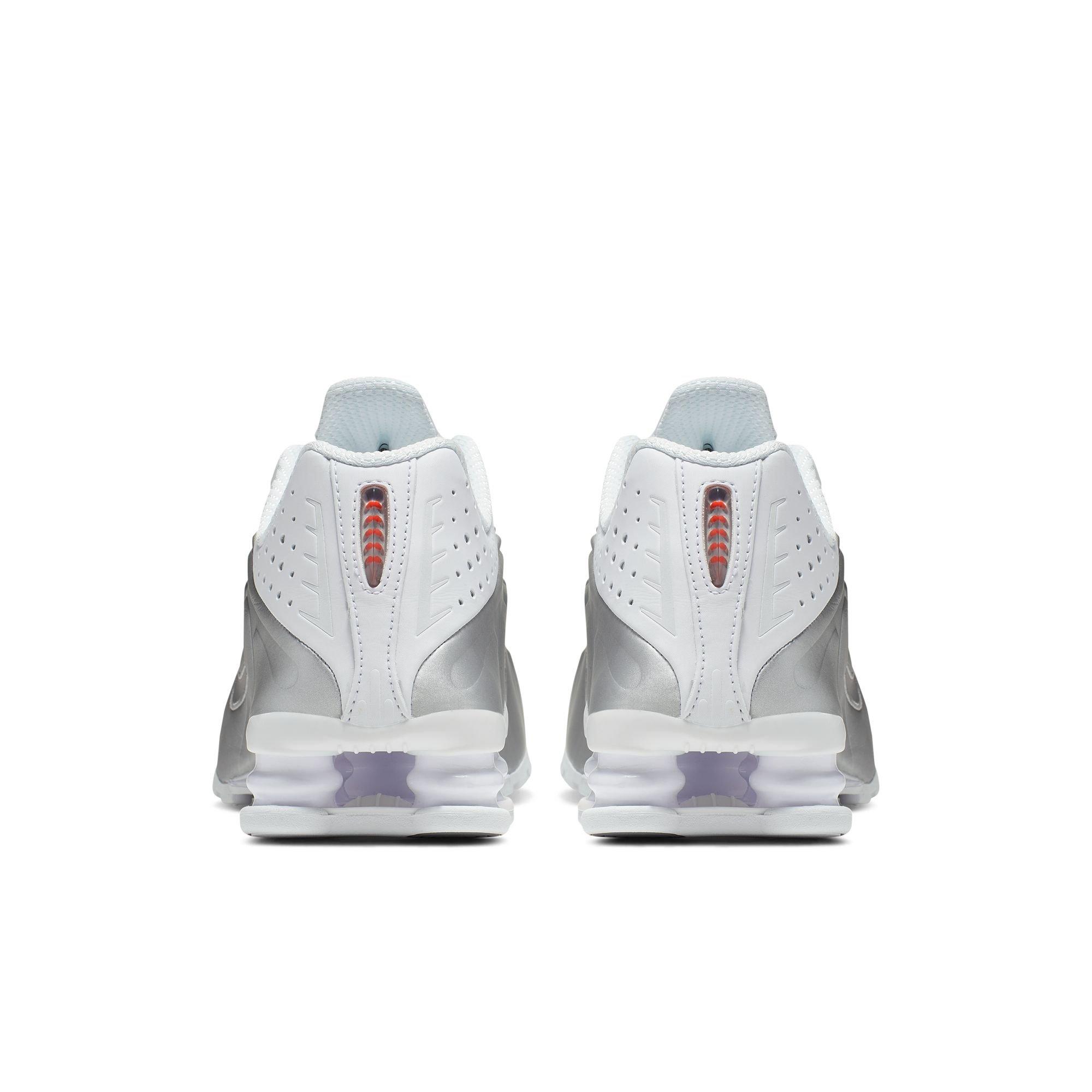 Nike Shox R4 "White/Metallic Silver/Max Orange" Women's Shoe - WHITE Thumbnail View 7