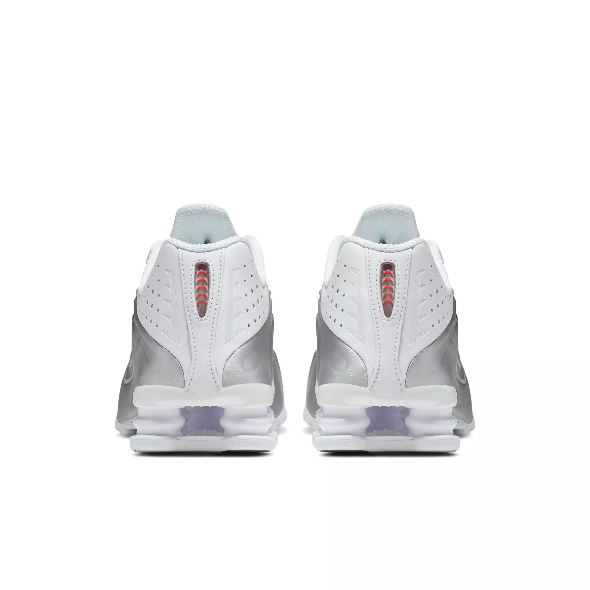 Nike Shox R4 "White/Metallic Silver/Max Orange" Women's Shoe - WHITE