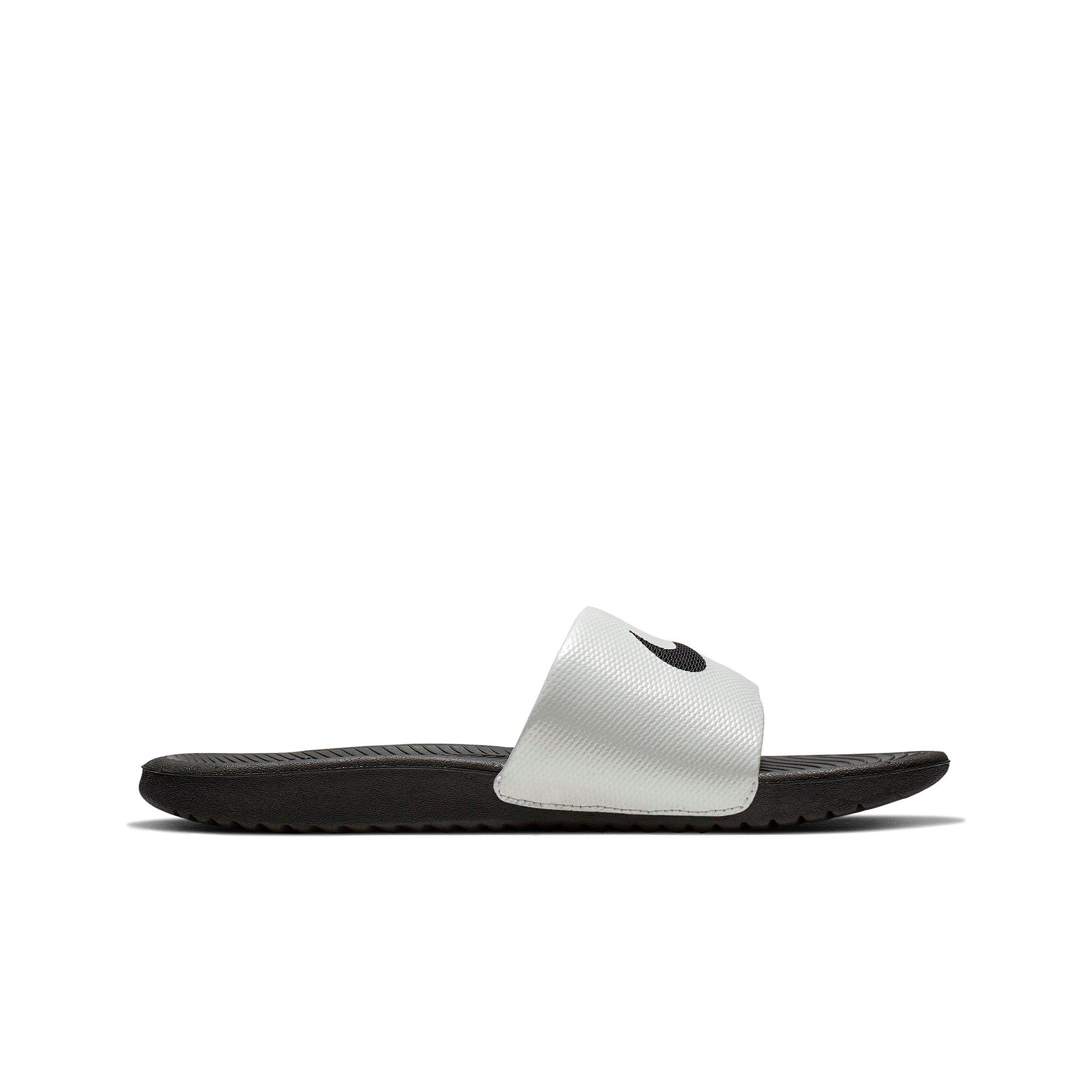 nike kawa slide white and black