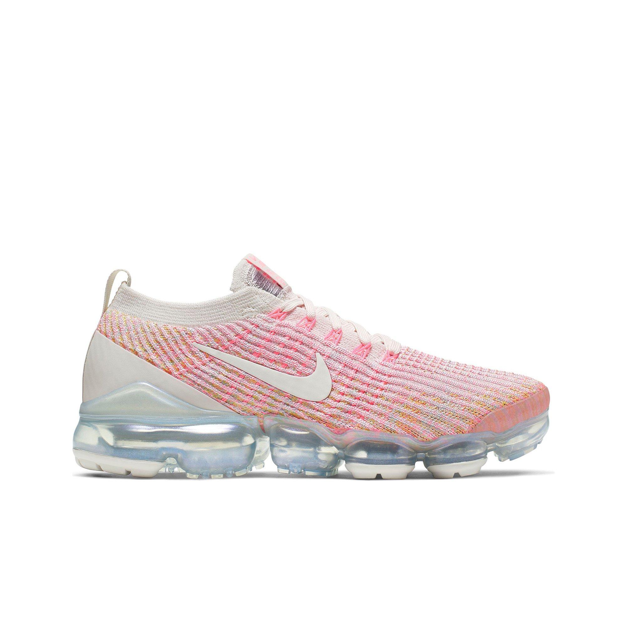 pink and white flyknit vapormax