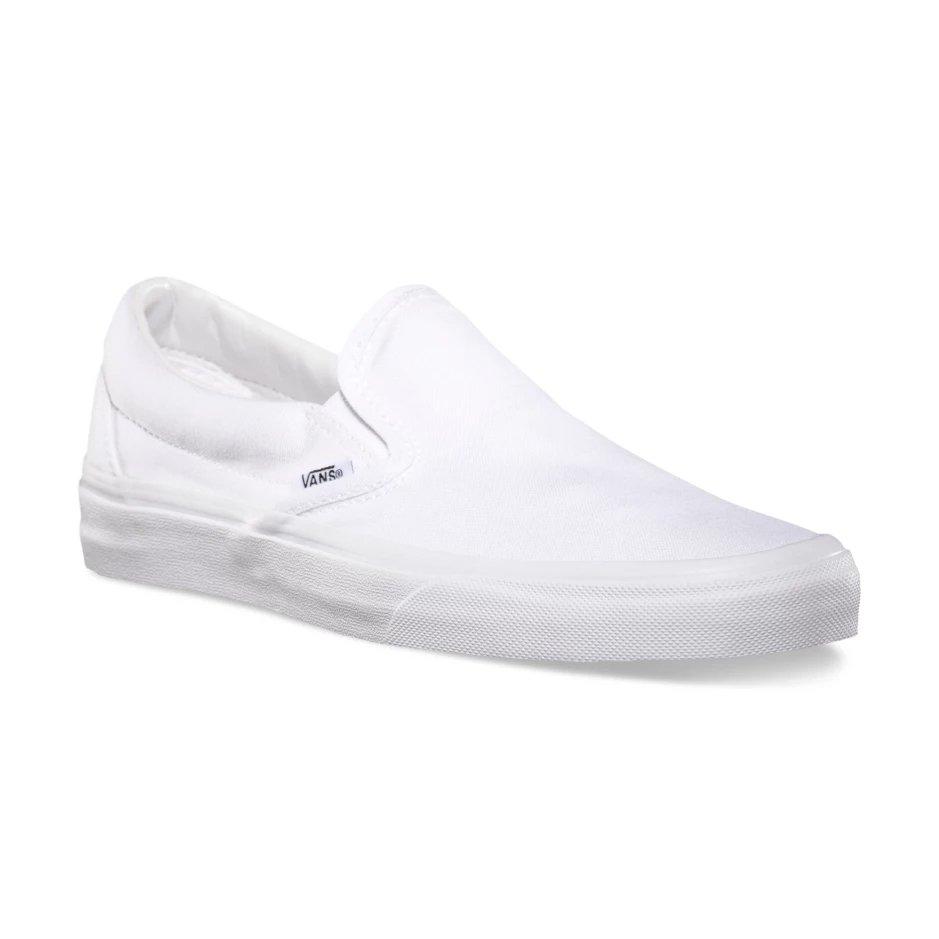 Vans white slip outlet ons womens size 8