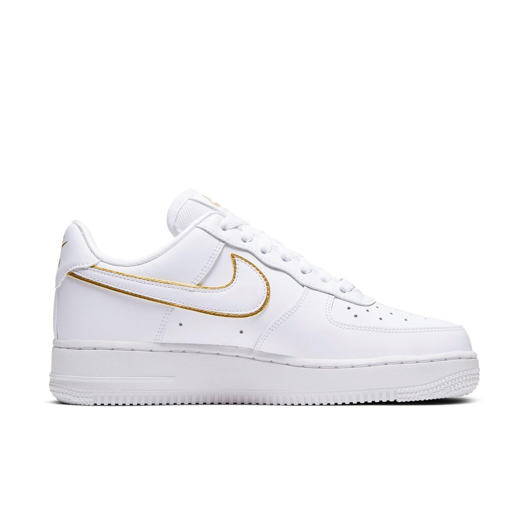 white air forces with gold