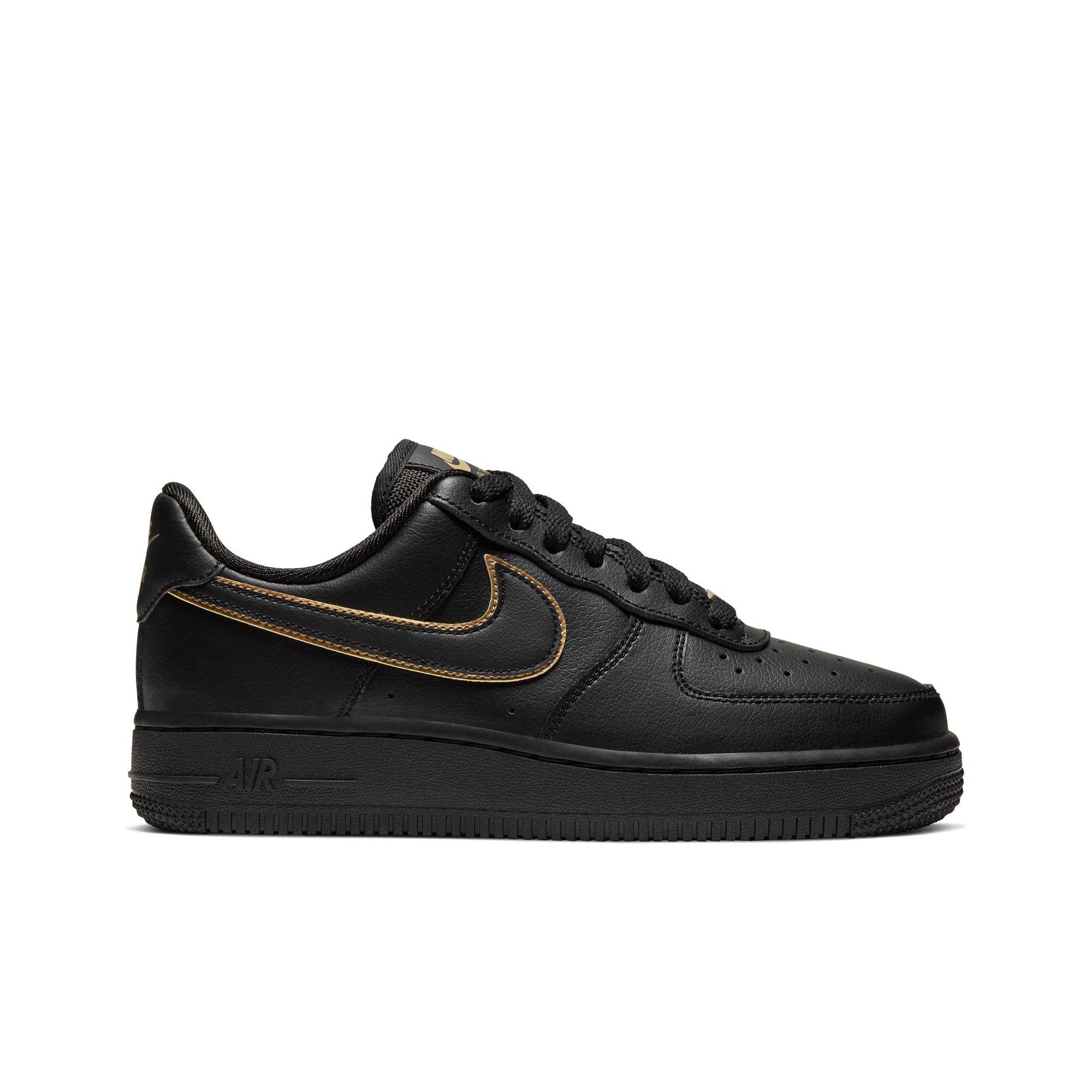 nike air force 1 black and gold womens