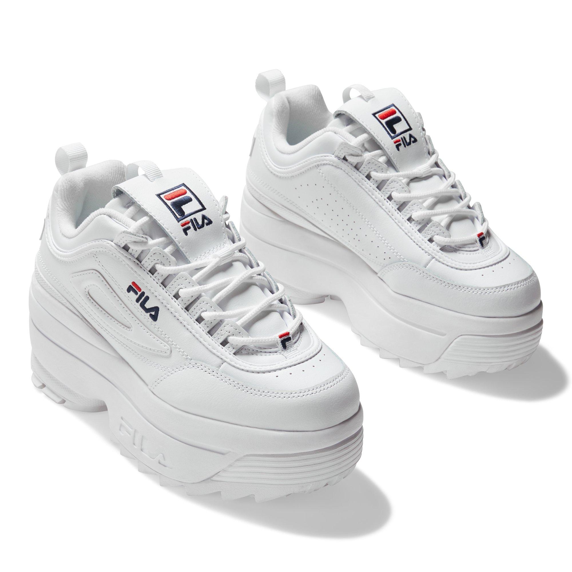 fila disruptor ii white super platform shoes