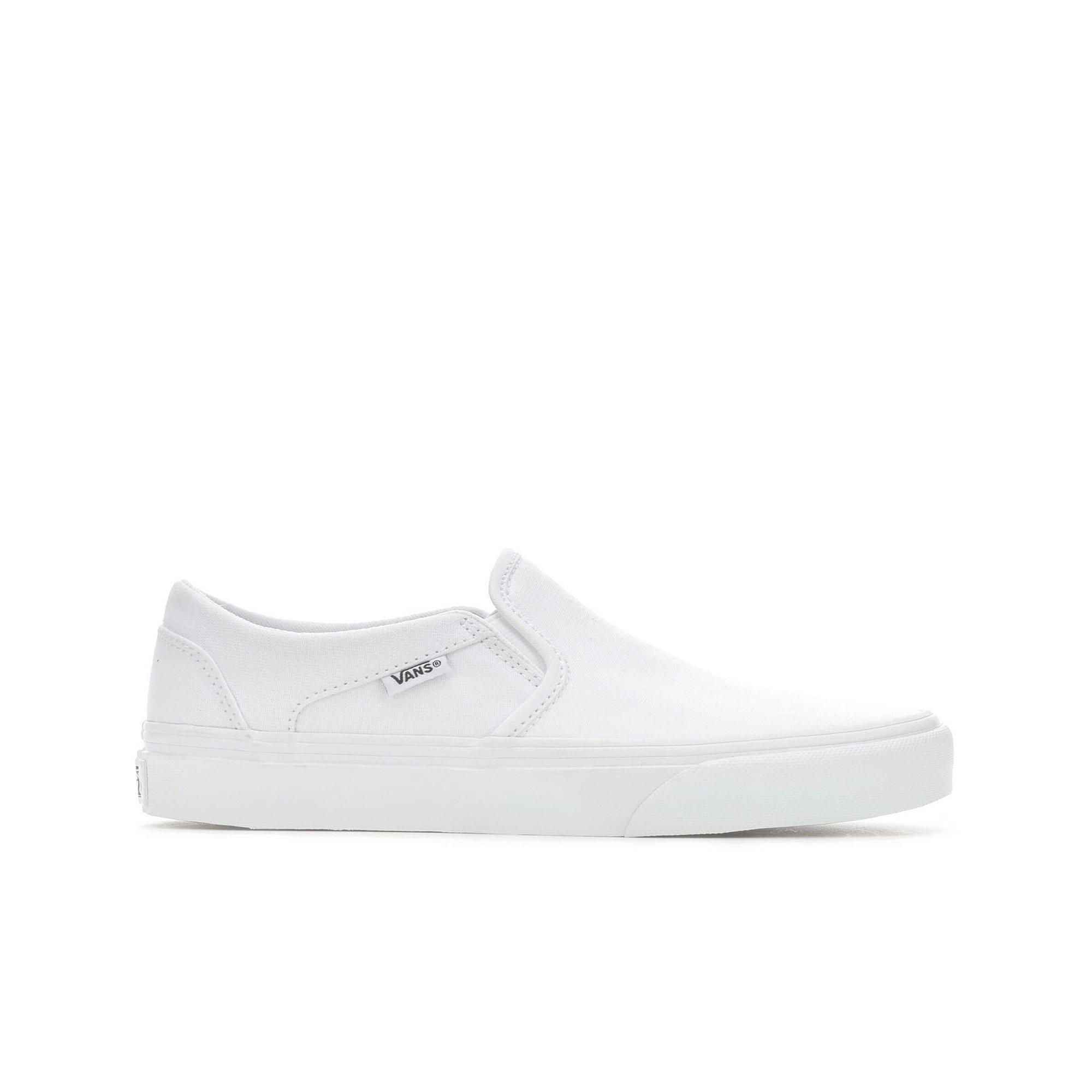 vans asher white slip ons