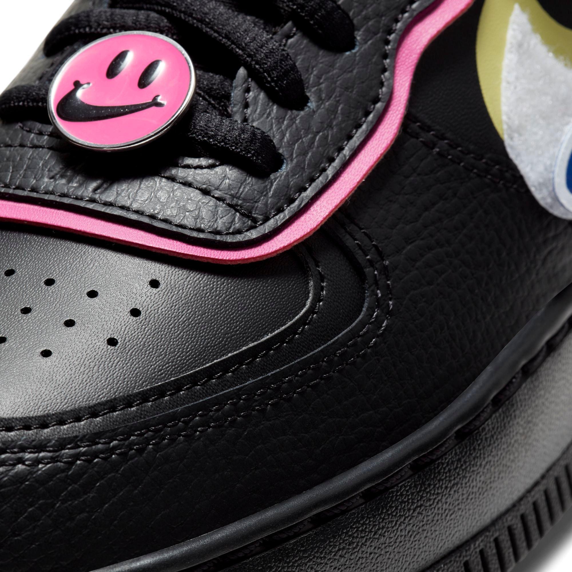 air force 1 shadow removable patches black pink