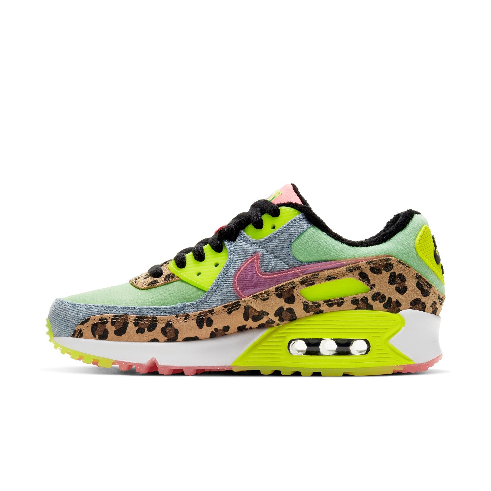 nike air max 90 trainers illusion green sunset pulse