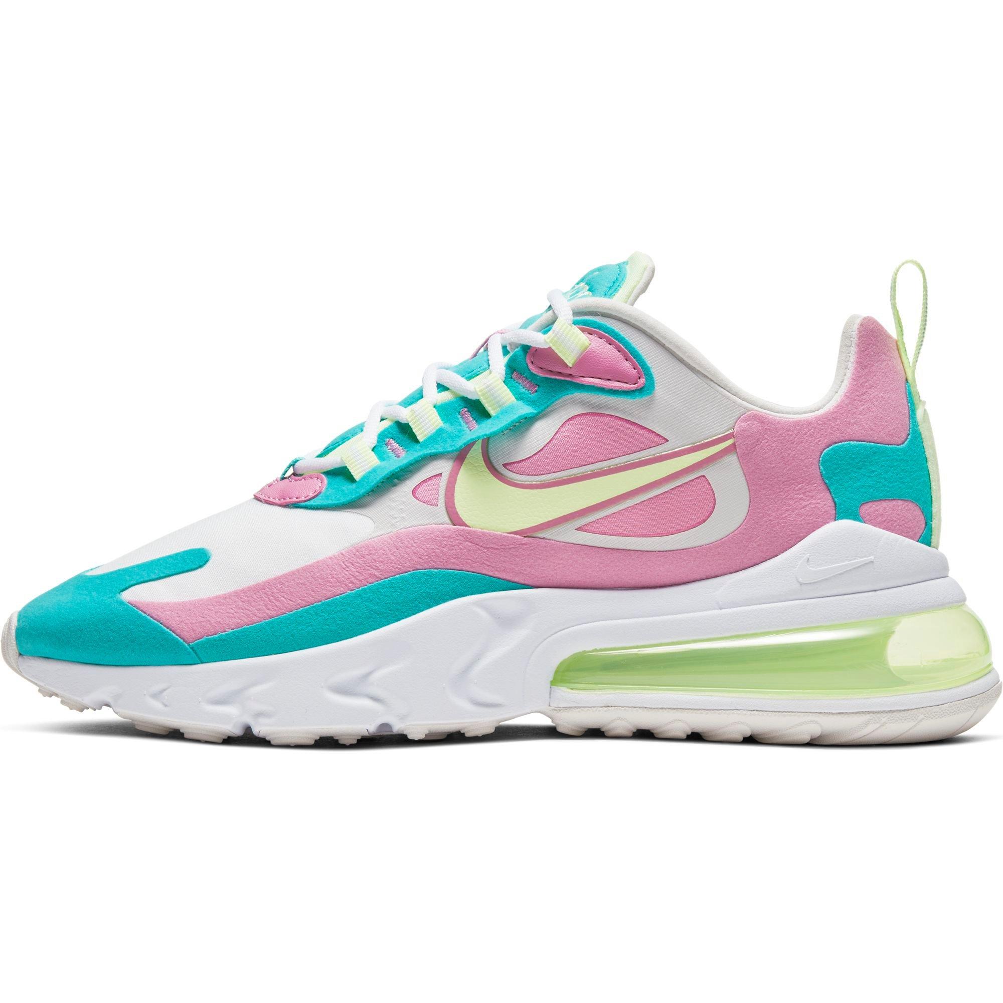 Nike Air Max 270 React White Volt Pink Teal Women S Shoe Hibbett City Gear
