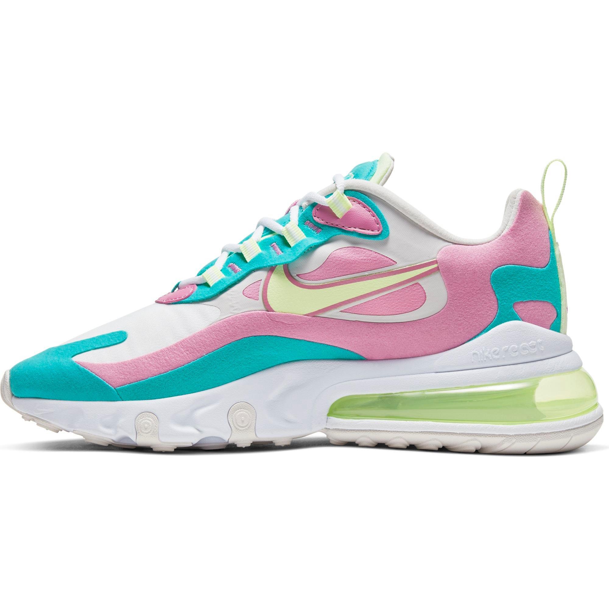 Nike Air Max 270 React White Volt Pink Teal Women S Shoe Hibbett City Gear