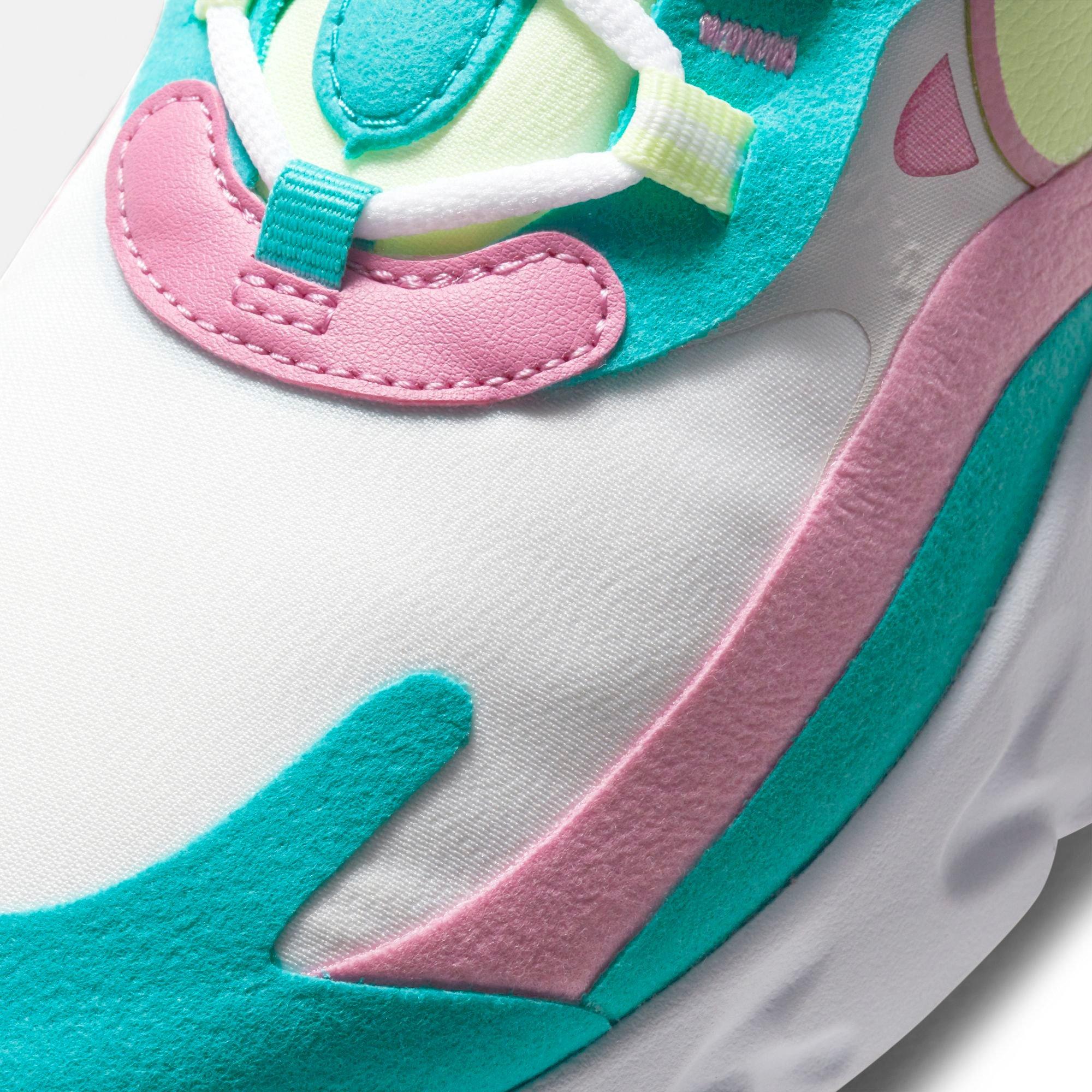 Nike Air Max 270 React White Volt Pink Teal Women S Shoe Hibbett City Gear
