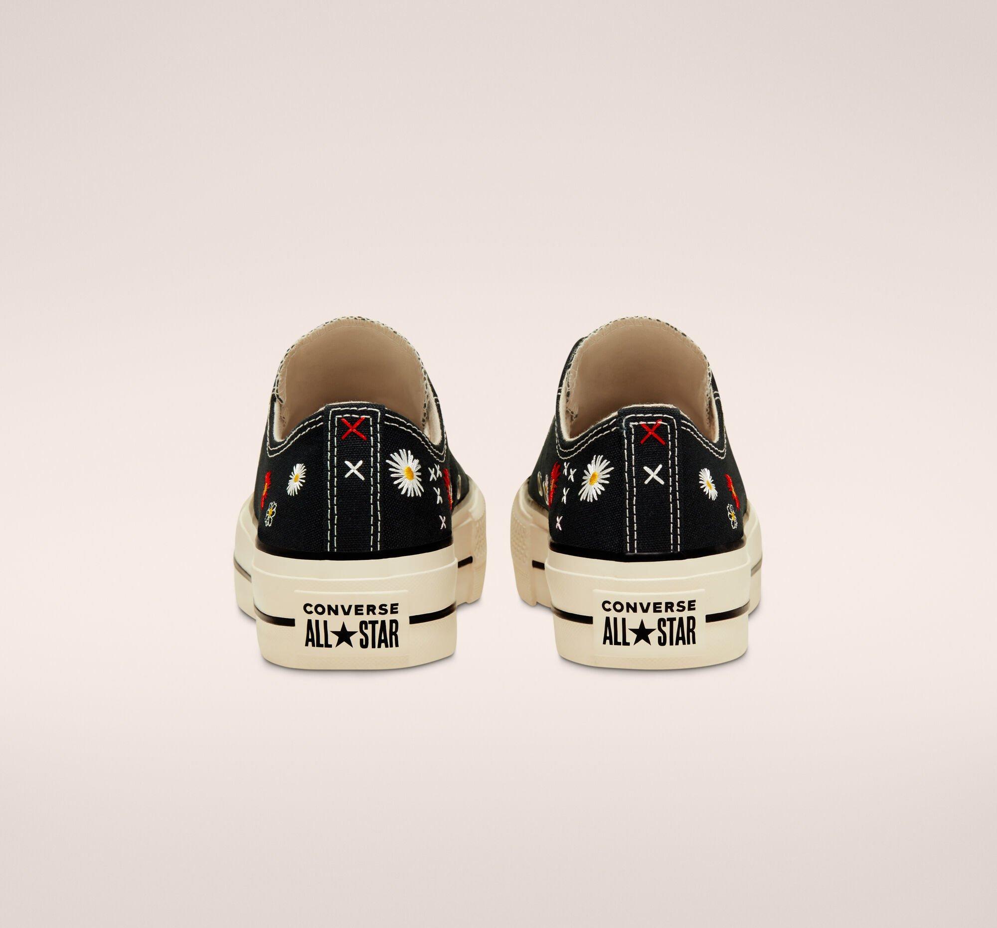 converse embroidered floral platform