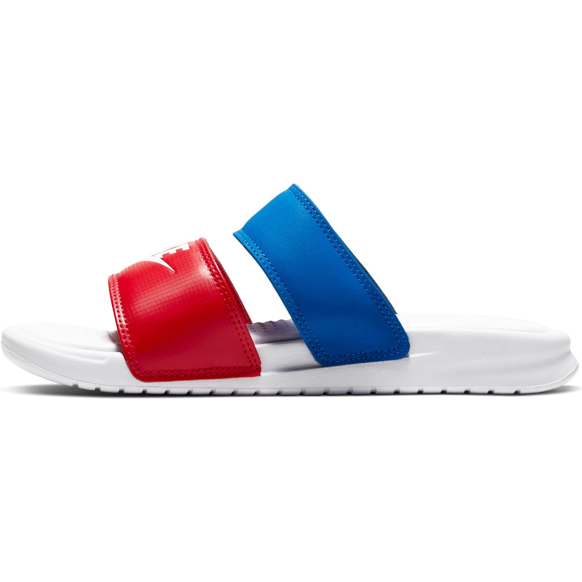 red nike benassi duo slides