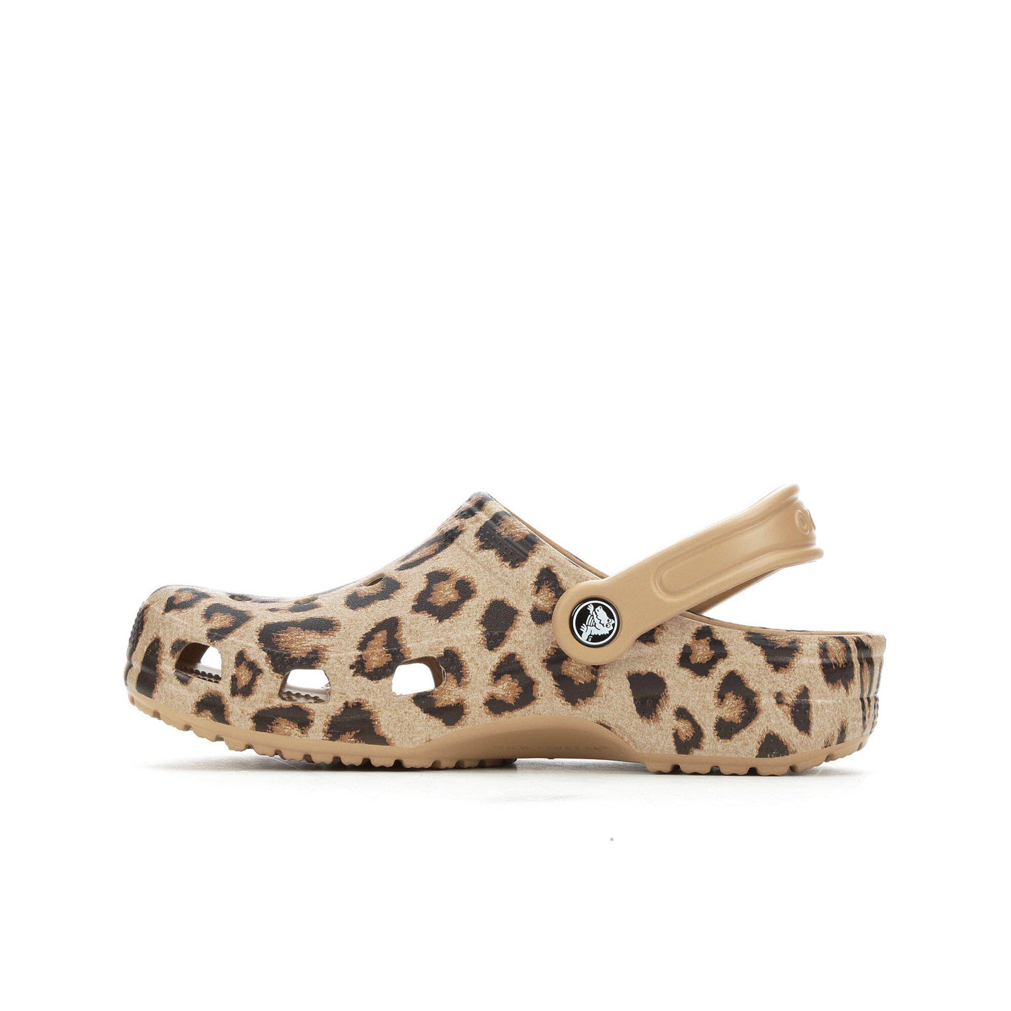 Leopard crocs with fur hot sale