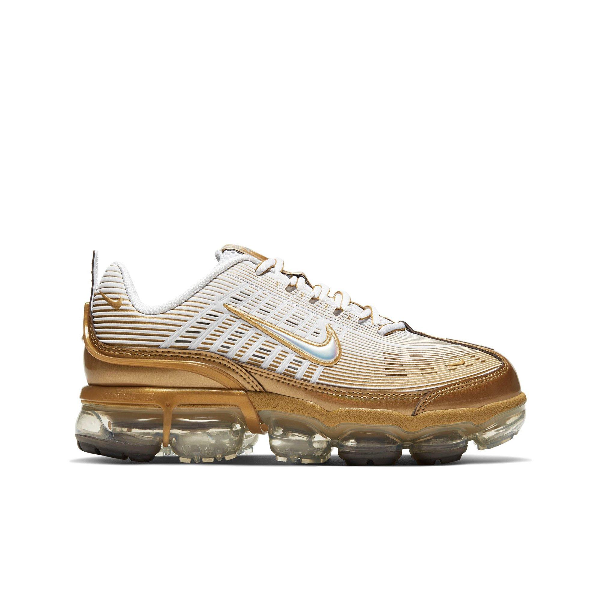 nike vapormax gold and white