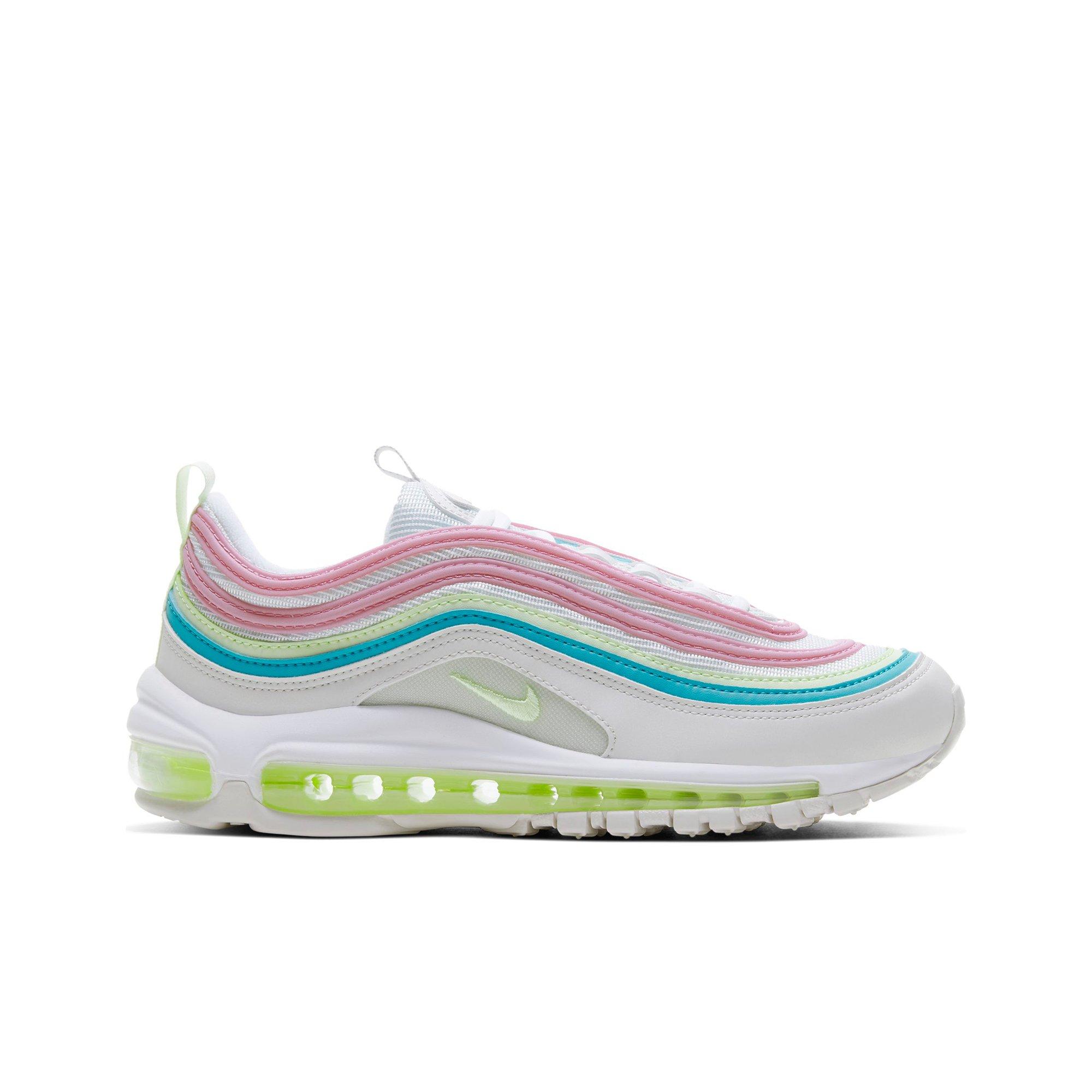 pink white and blue air max 97
