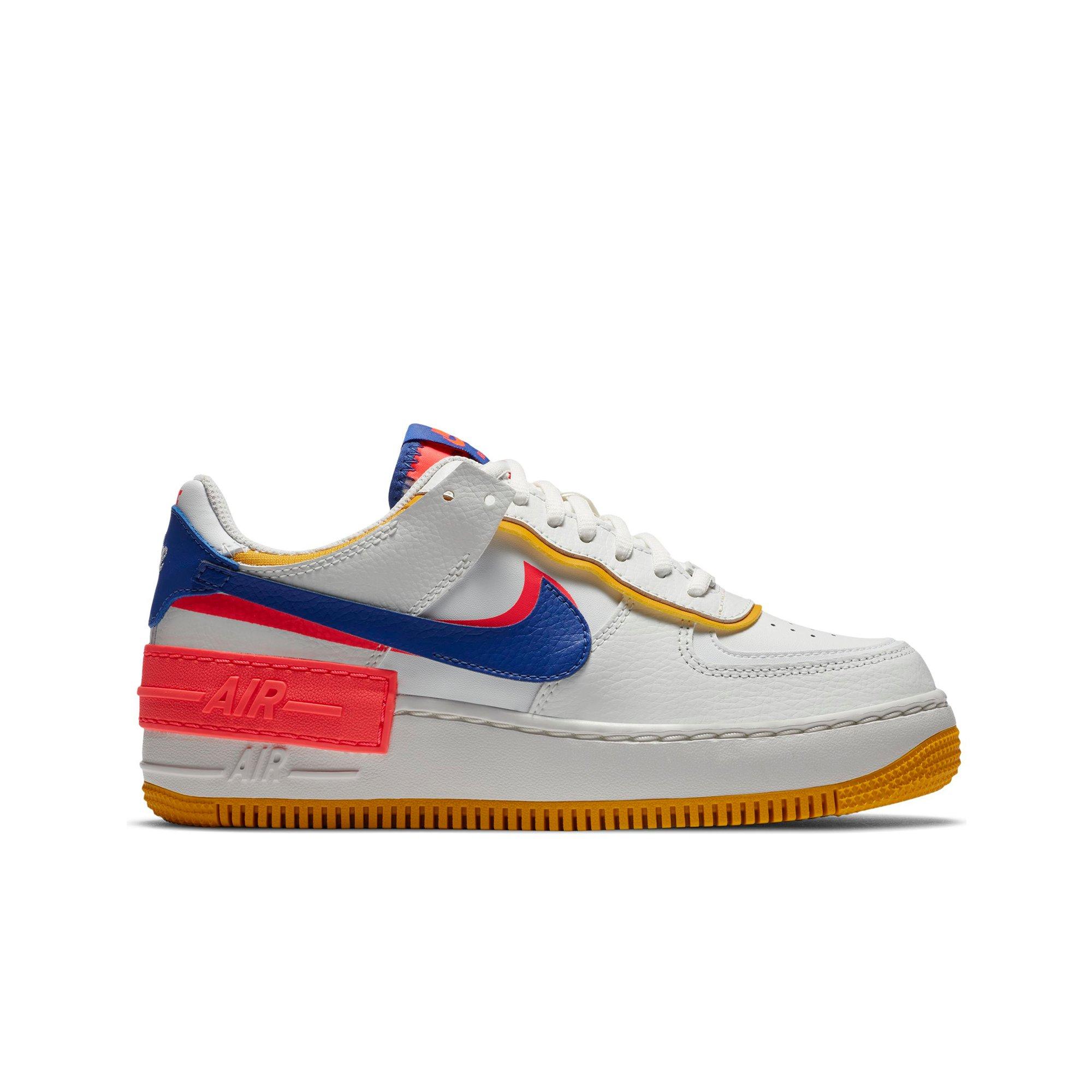 blue white yellow air force ones
