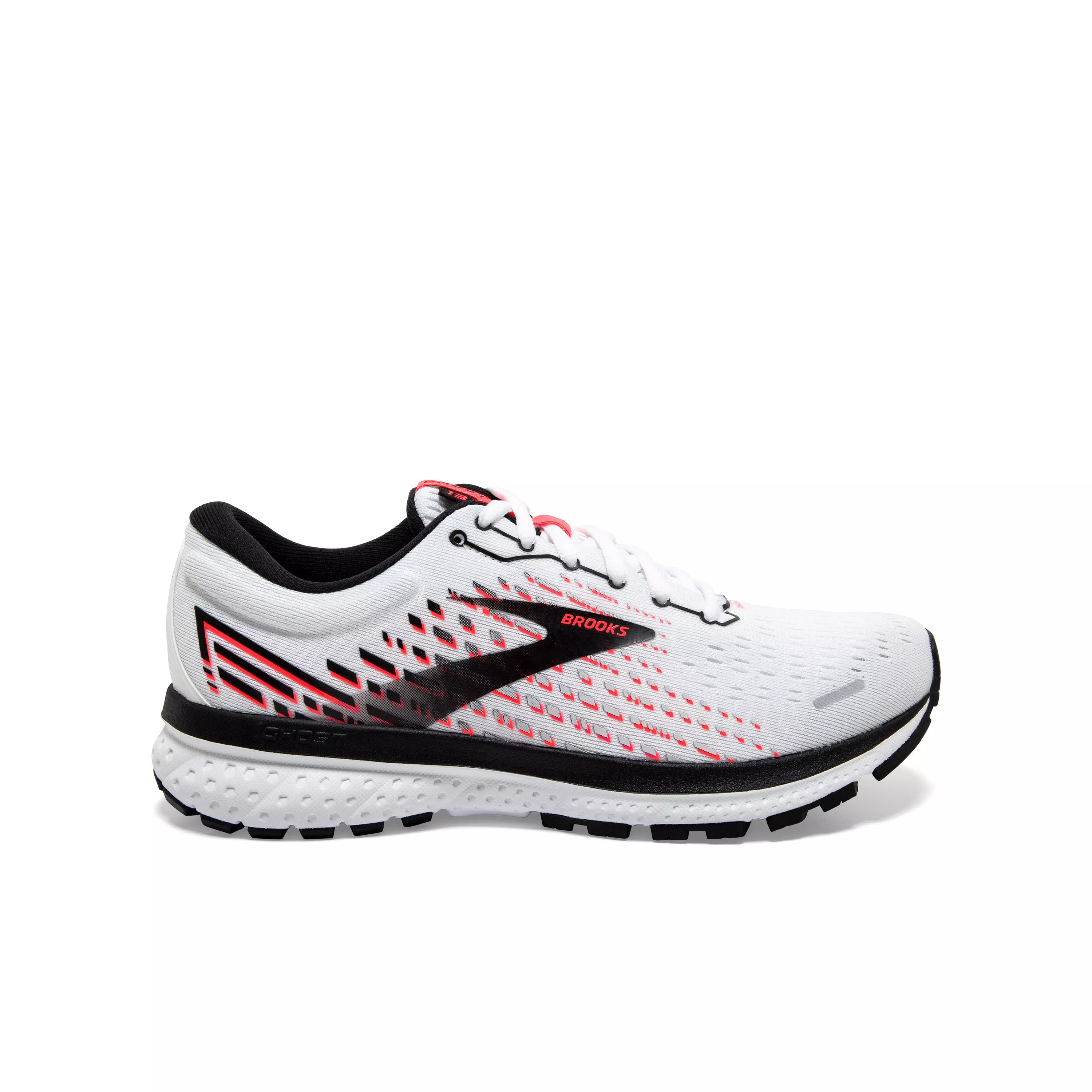 Brooks Ghost 13 "White/Pink/Black" Women's Running Shoe - WHITE/PINK/BLACK