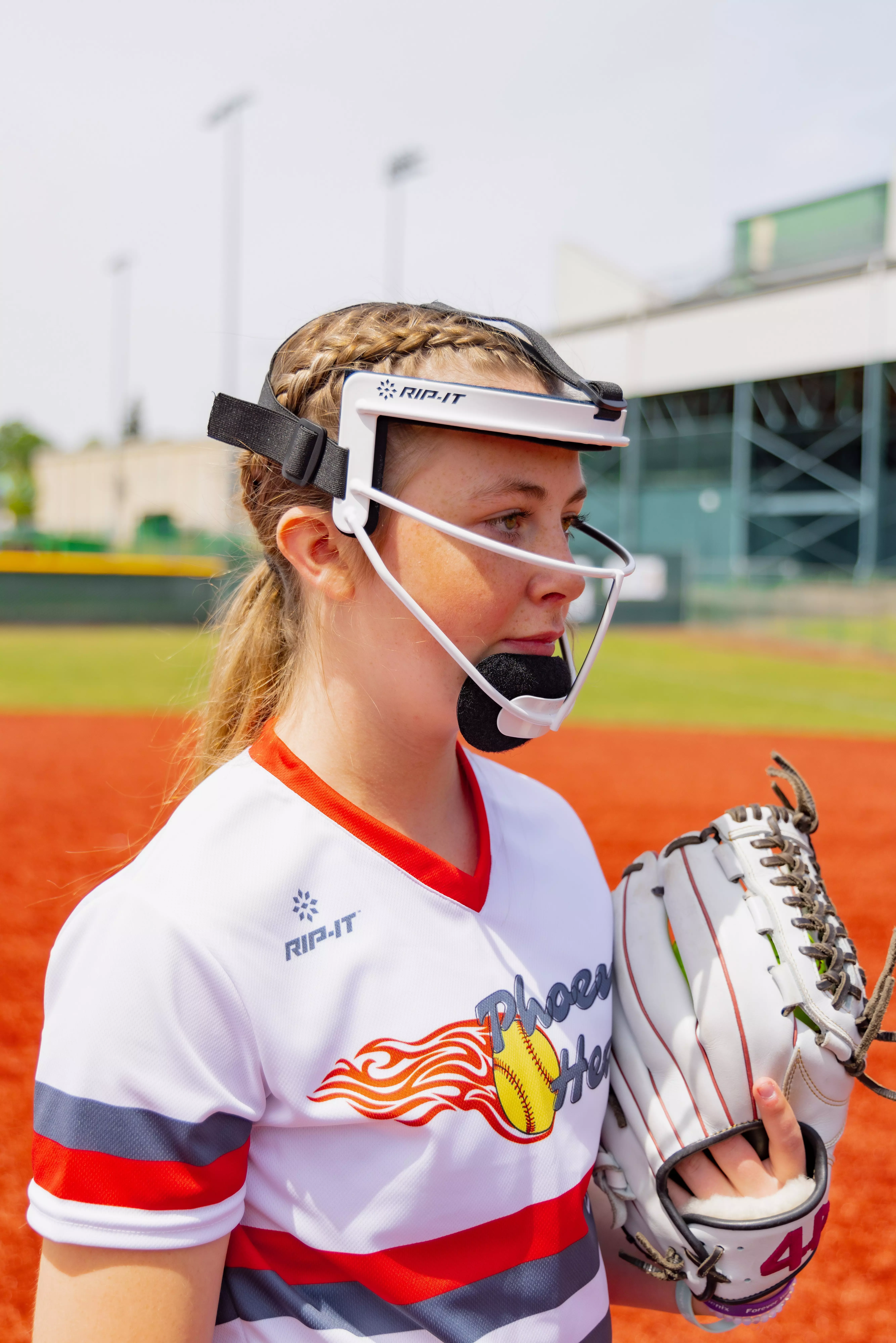 RIP-IT Defense Softball Pro Fielder's Mask - WHITE