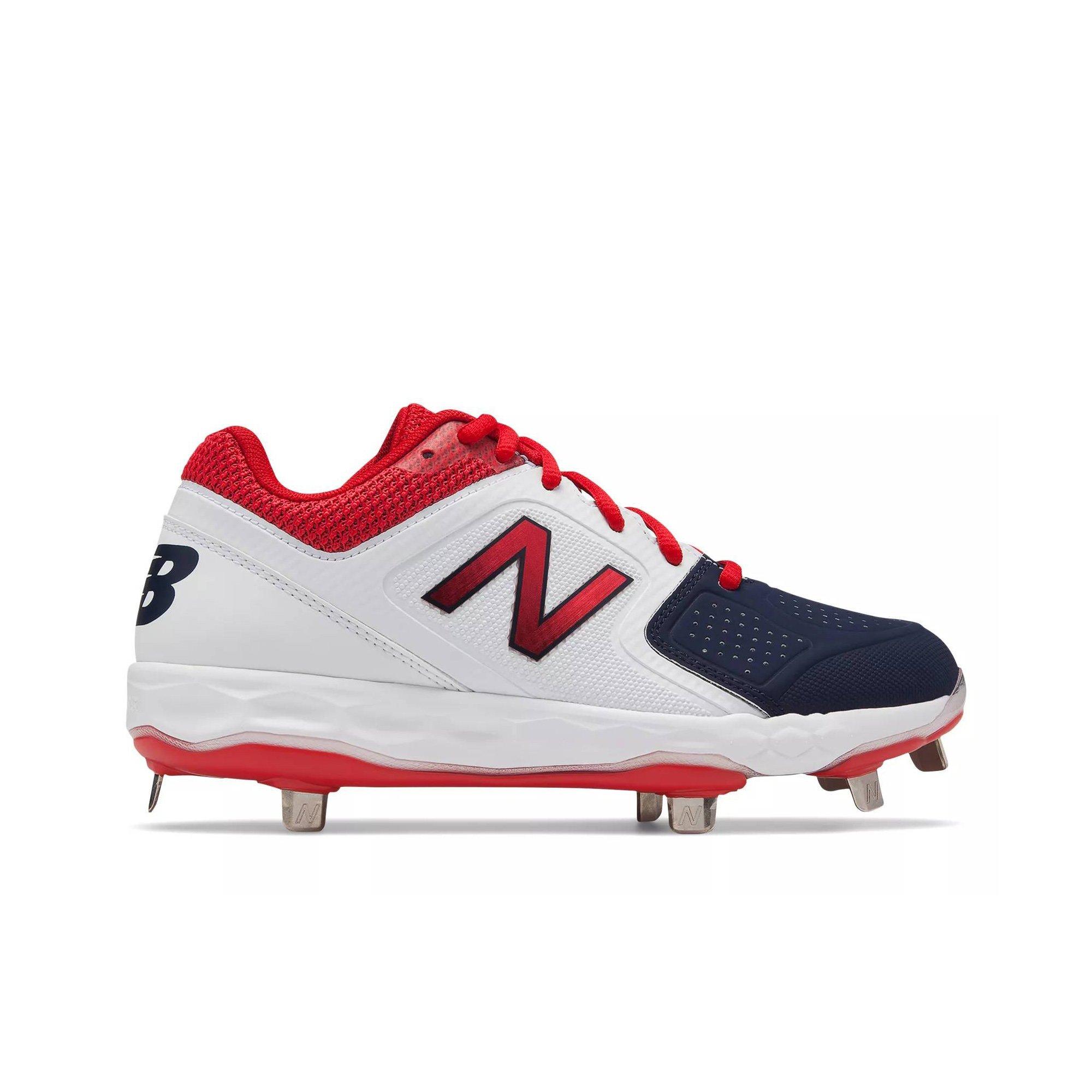 red white and blue new balance baseball cleats