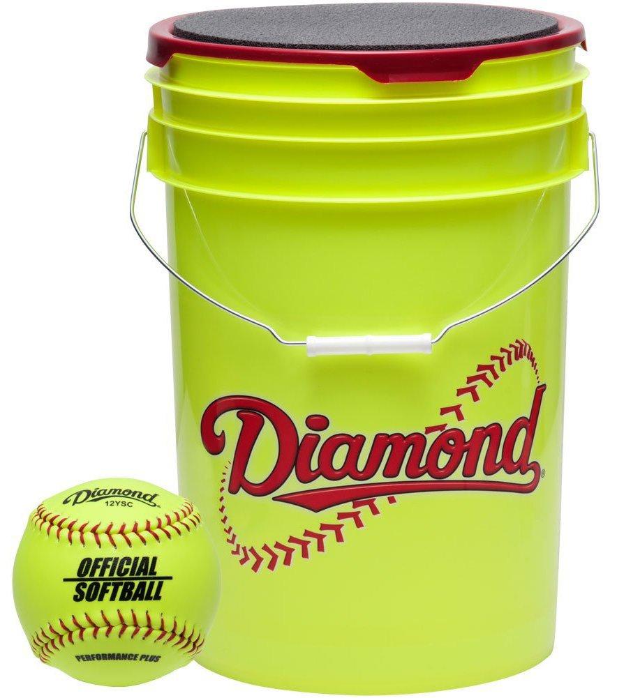 Diamond Official 18 Fastpitch Softballs with Bucket