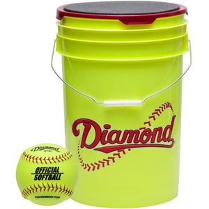 Diamond Official Fastpitch 18 Softballs with Bucket
