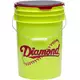 Diamond Official Fastpitch 18 Softballs with Bucket - YELLOW Thumbnail View 3